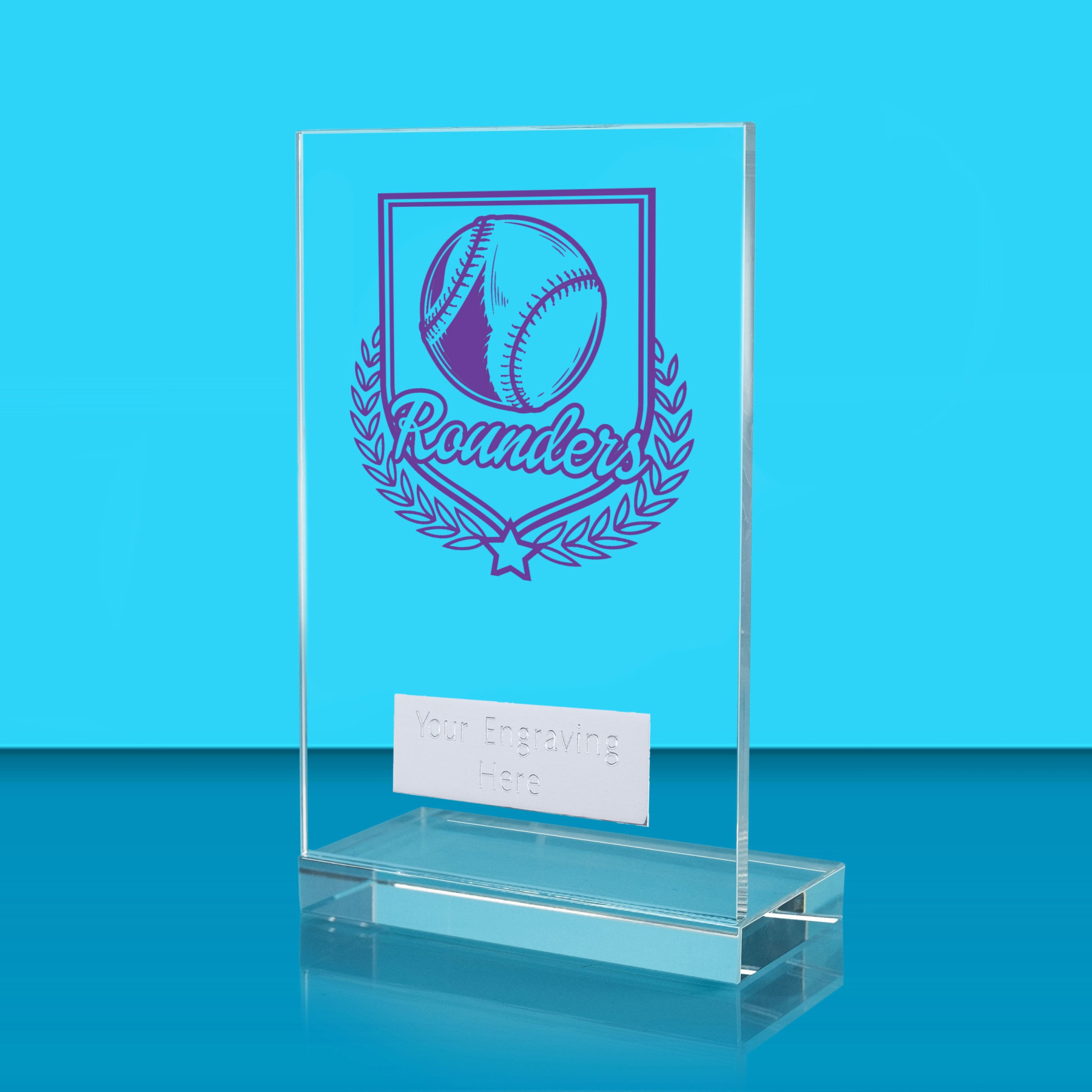 UV Colour Printed Rounders L Shaped Jade Glass Award