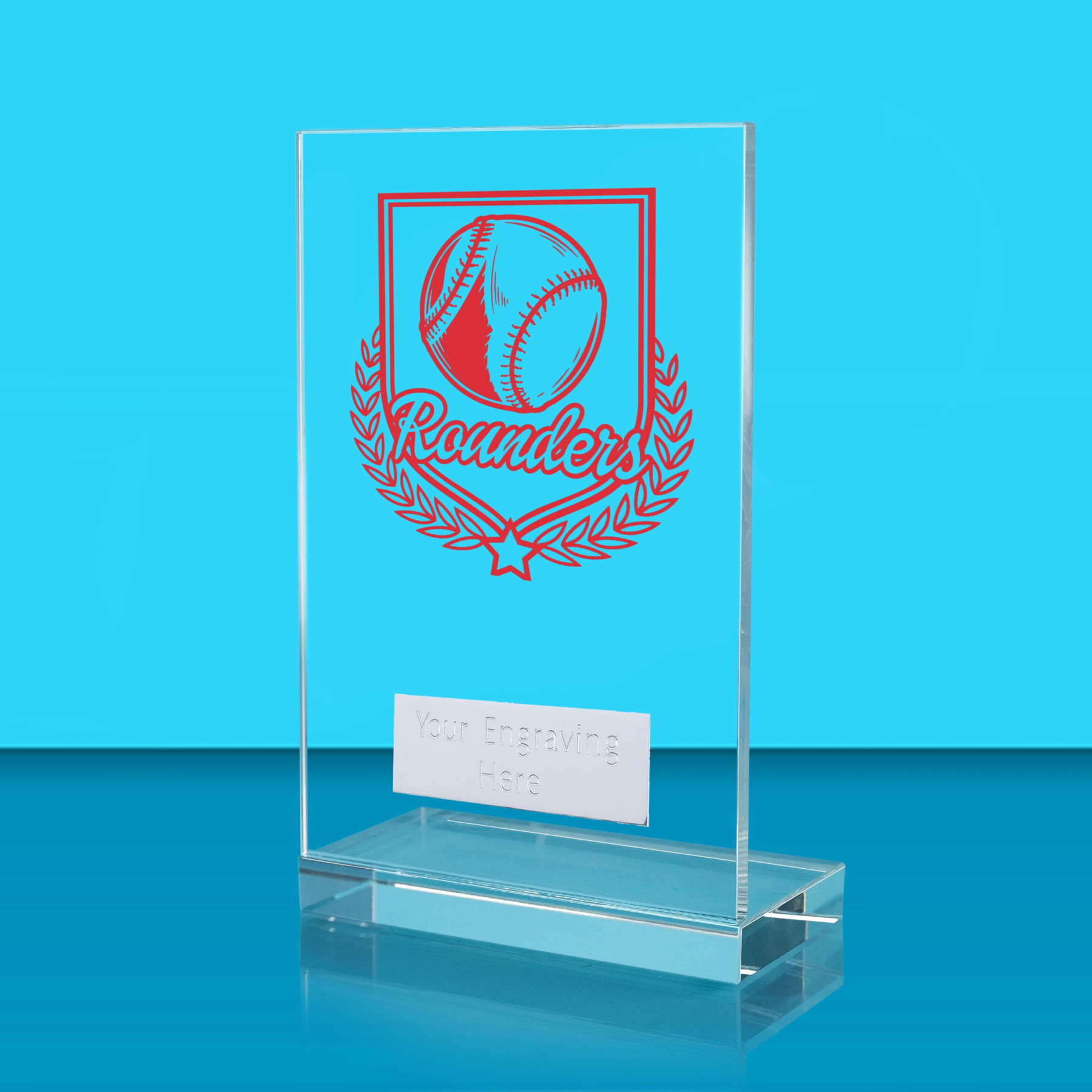 UV Colour Printed Rounders L Shaped Jade Glass Award