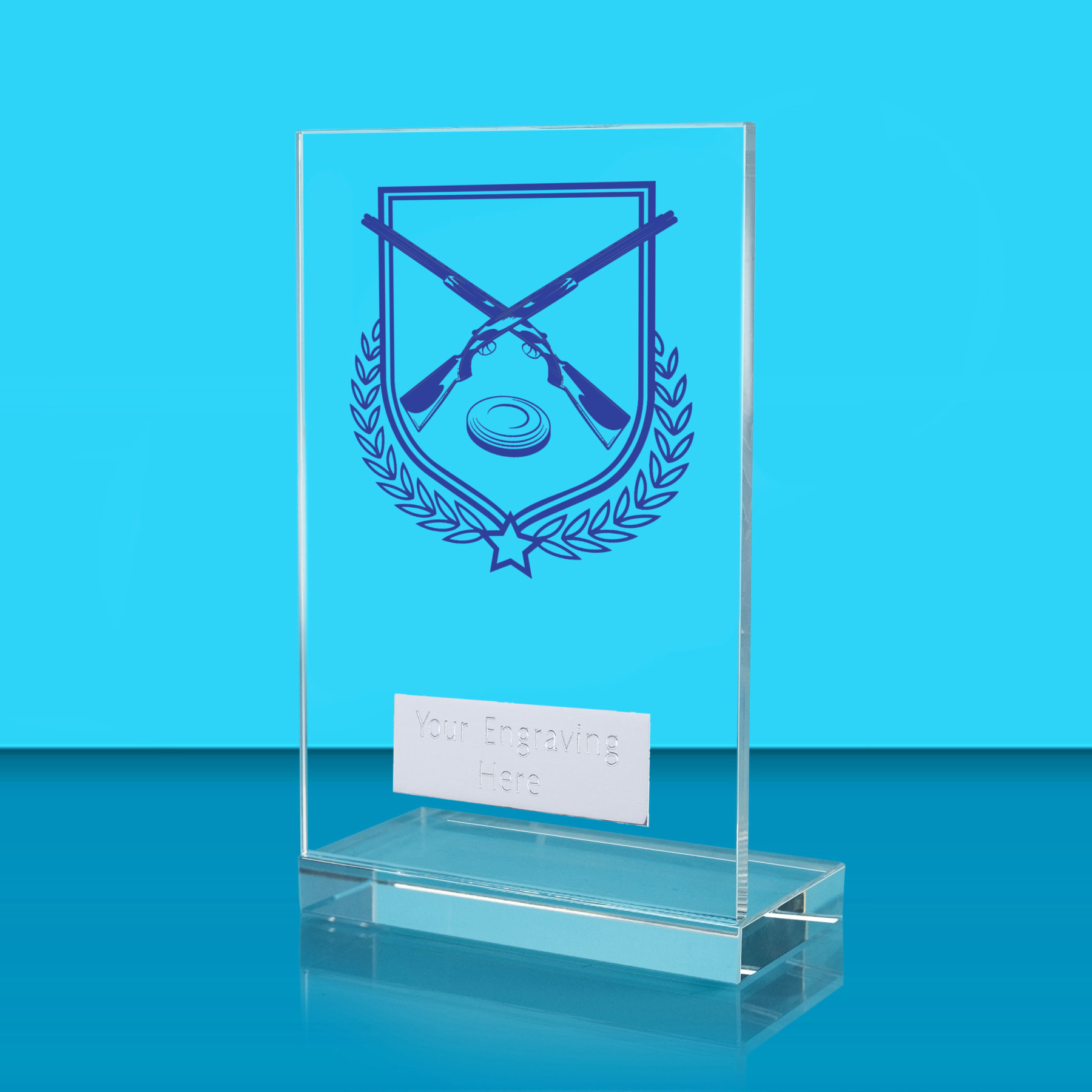 UV Colour Printed Shooting L Shaped Jade Glass Award