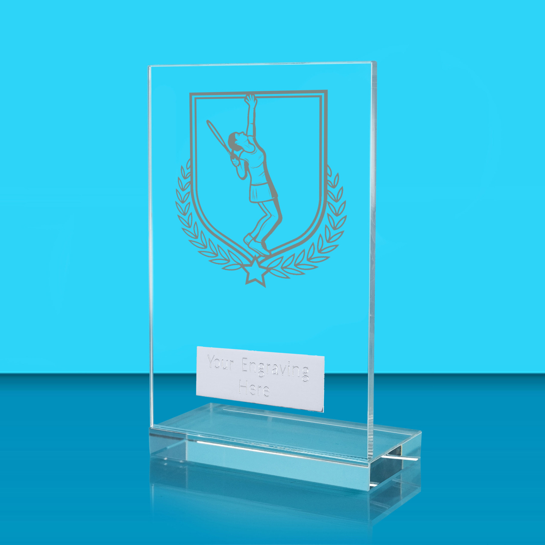 UV Colour Printed Tennis L Shaped Jade Glass Award