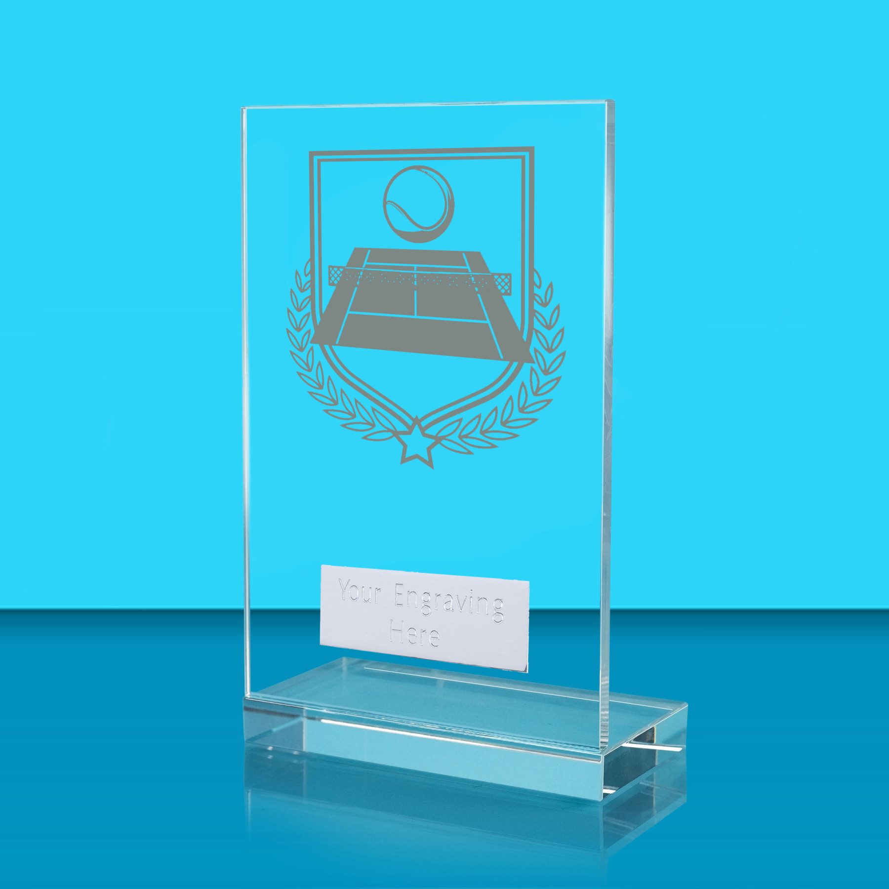 UV Colour Printed Tennis L Shaped Jade Glass Award