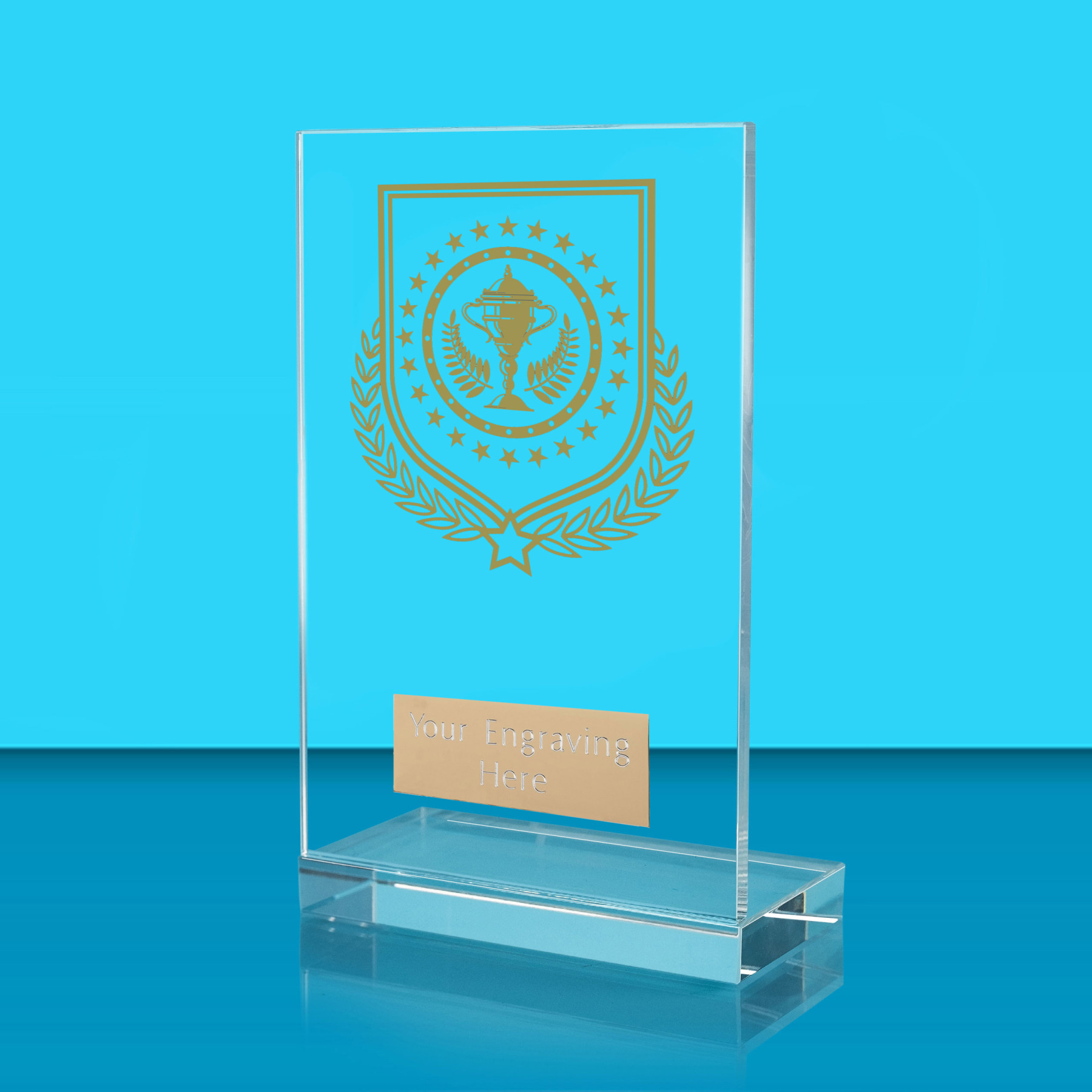 UV Colour Printed Winner L Shaped Jade Glass Award