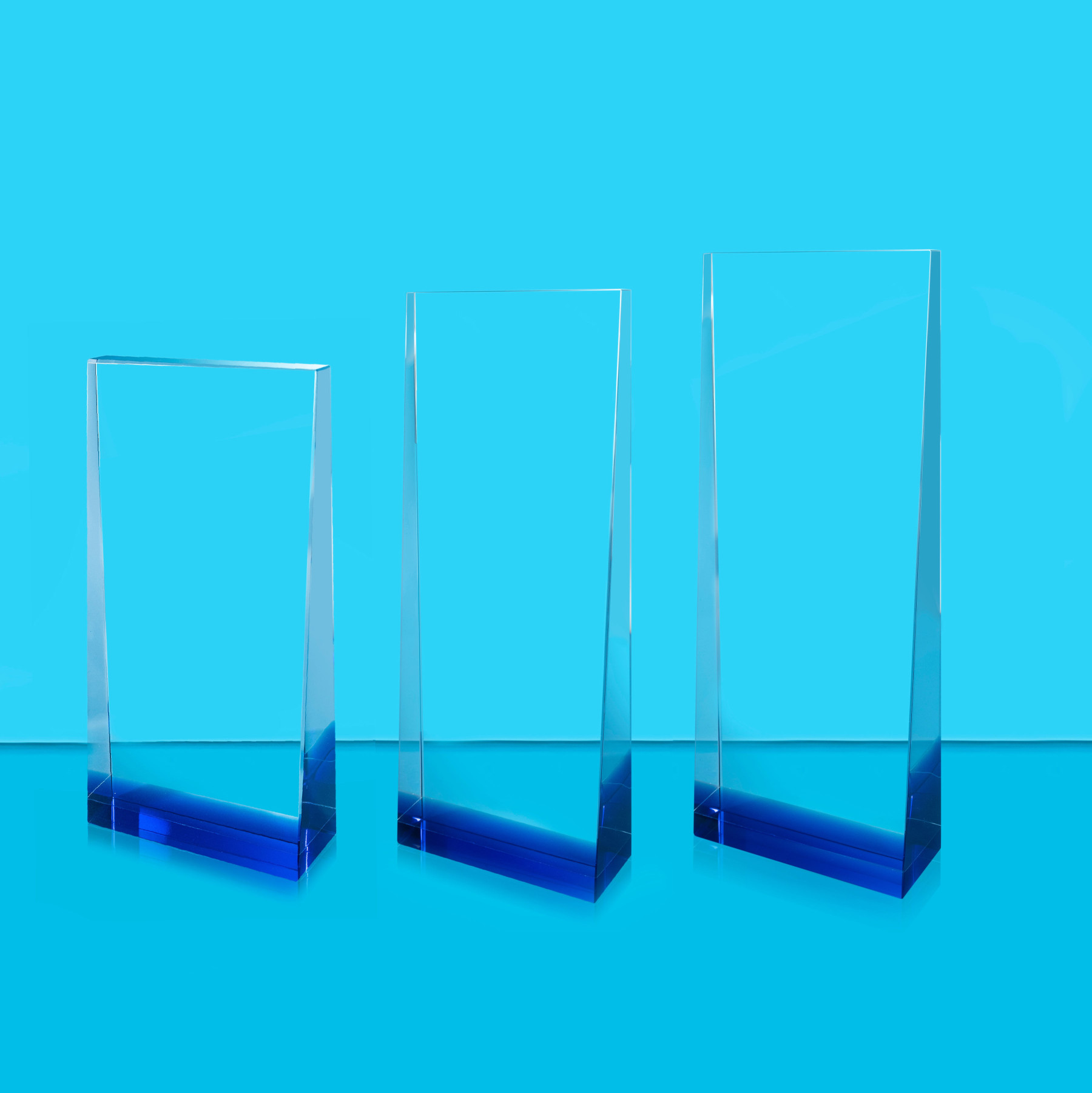 Egyptian Blue Crystal Wedge Award - Laser Engraving