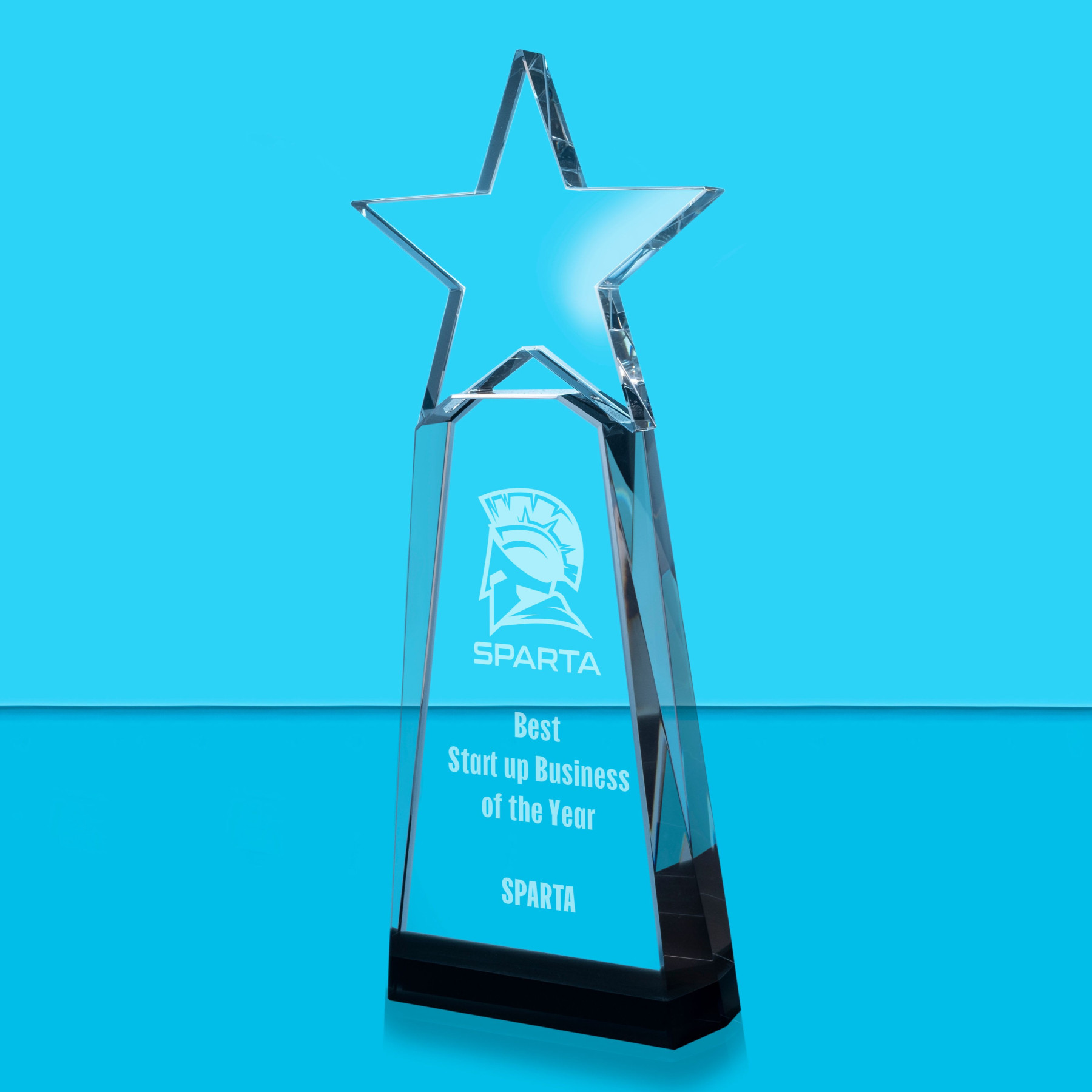 Houston Crystal Star Award - Laser Engraving