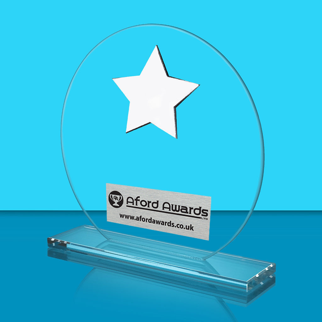 Jade Clear Glass Award with Star