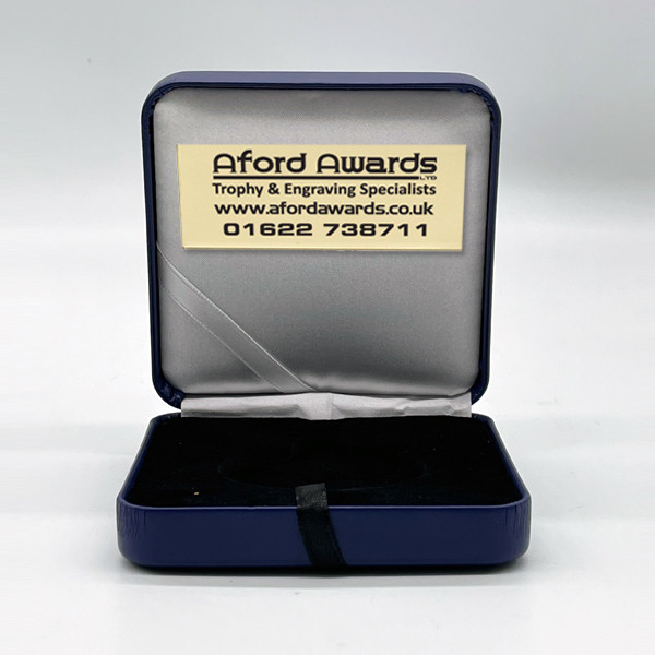 Colour Printed Blue Leatherette Medal Box for 60mm Medal