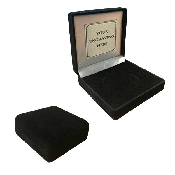 Black Velour Medal Box for 60mm Medal
