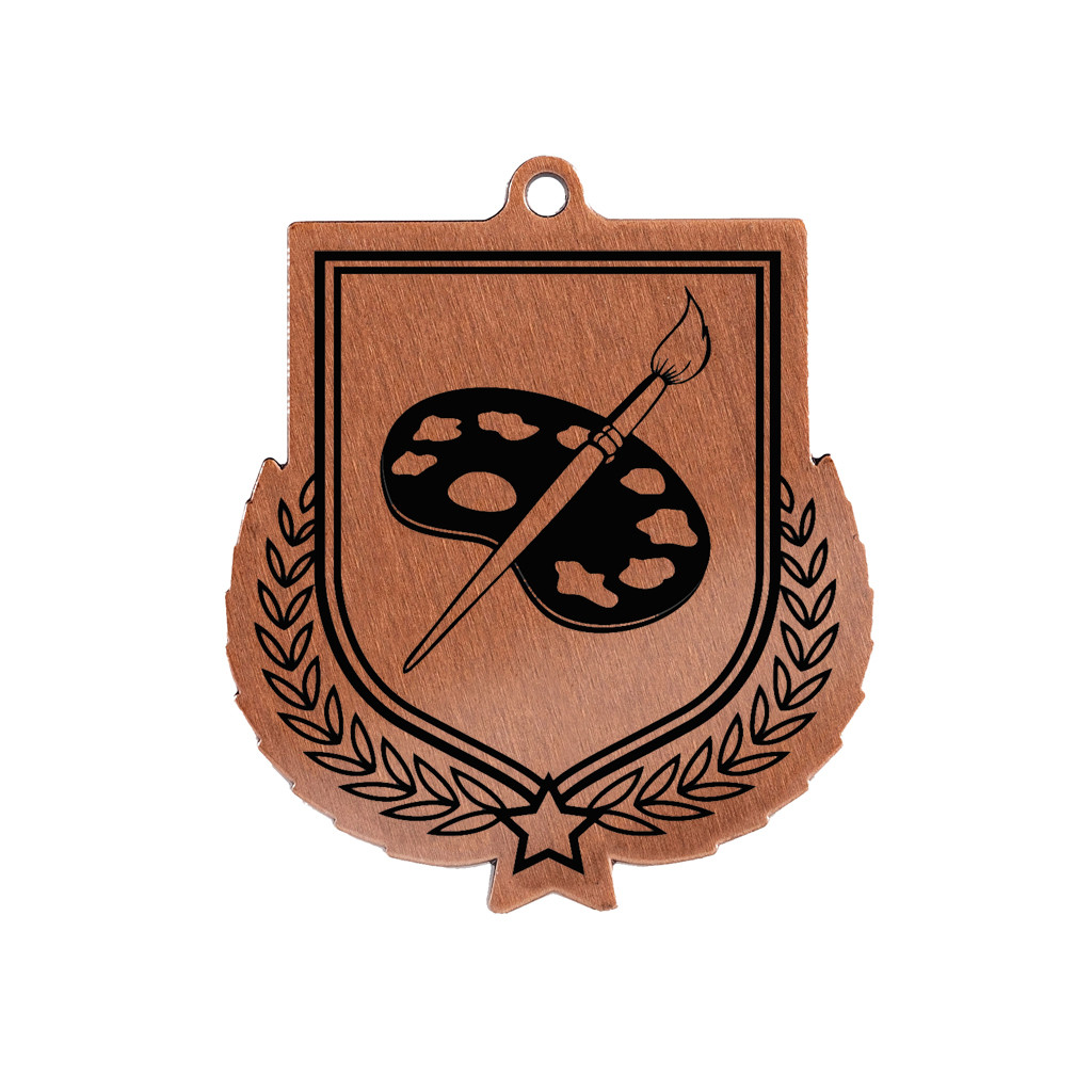 Colour Printed Art Shield Shaped Medal