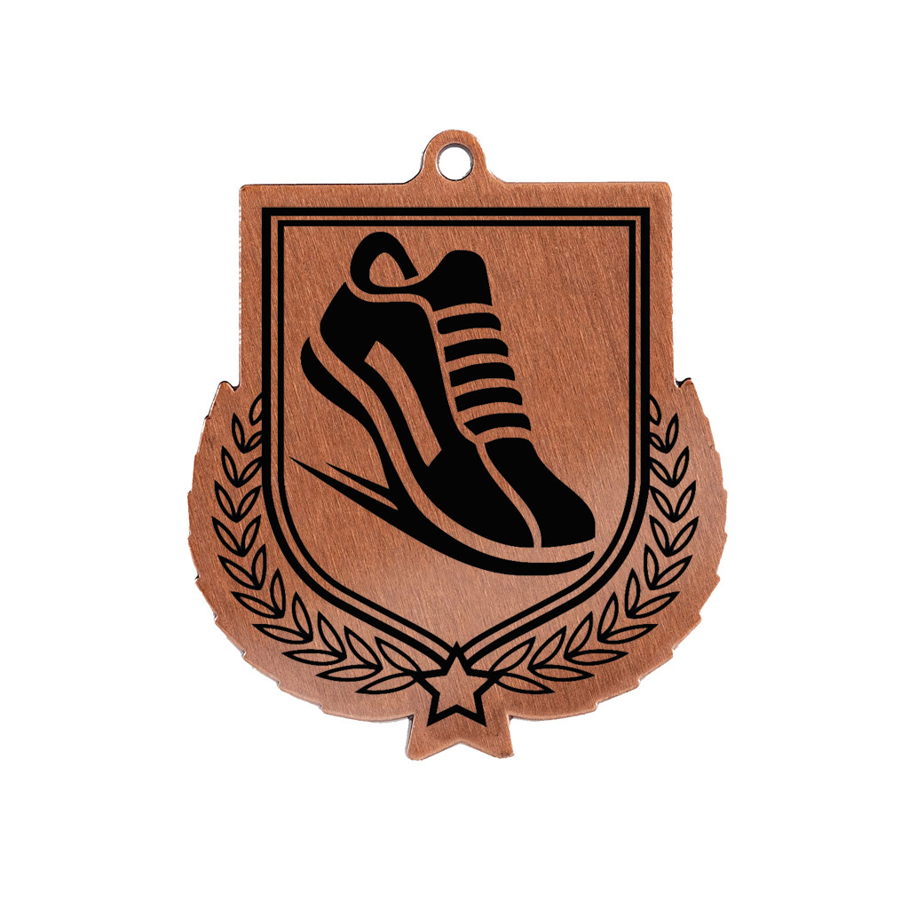 Colour Printed Athletics Shield Shaped Medal