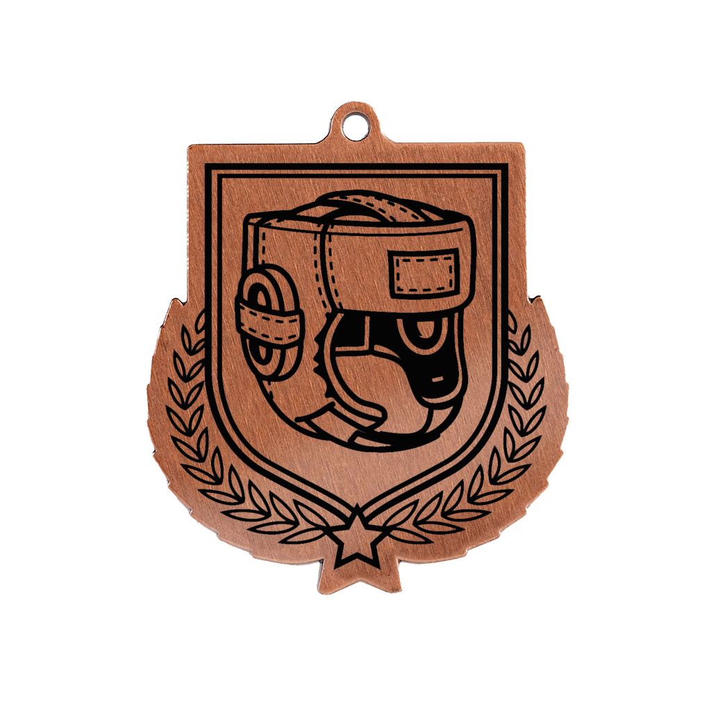 Colour Printed Boxing Shield Shaped Medal