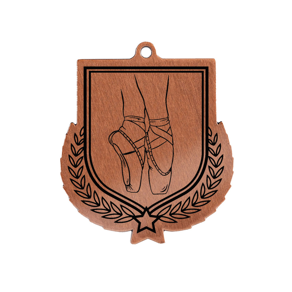 Colour Printed Ballet Shield Shaped Medal