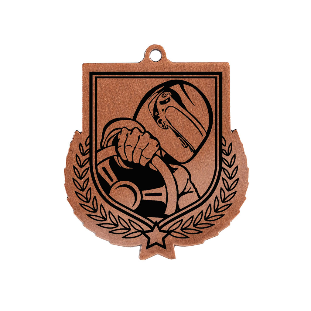 Colour Printed Motorsport Shield Shaped Medal