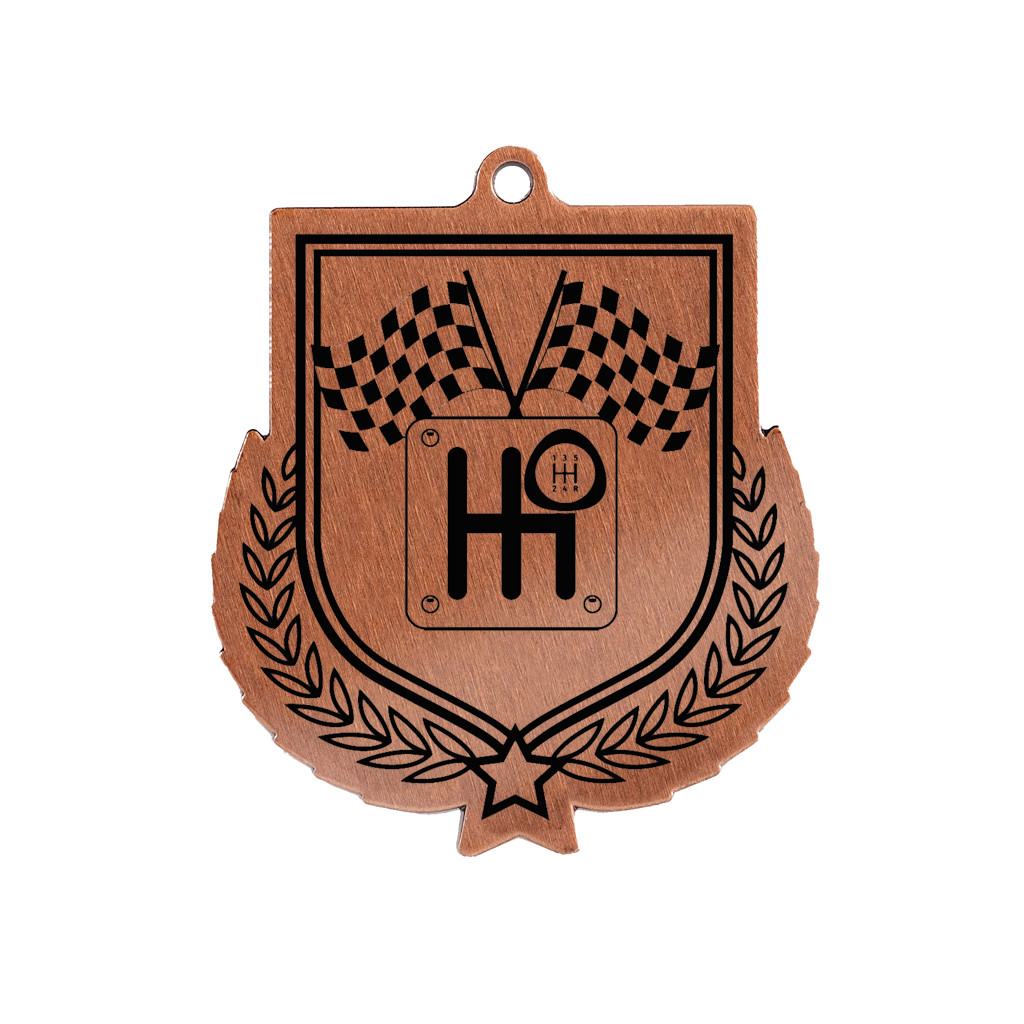 Colour Printed Motorsport Shield Shaped Medal