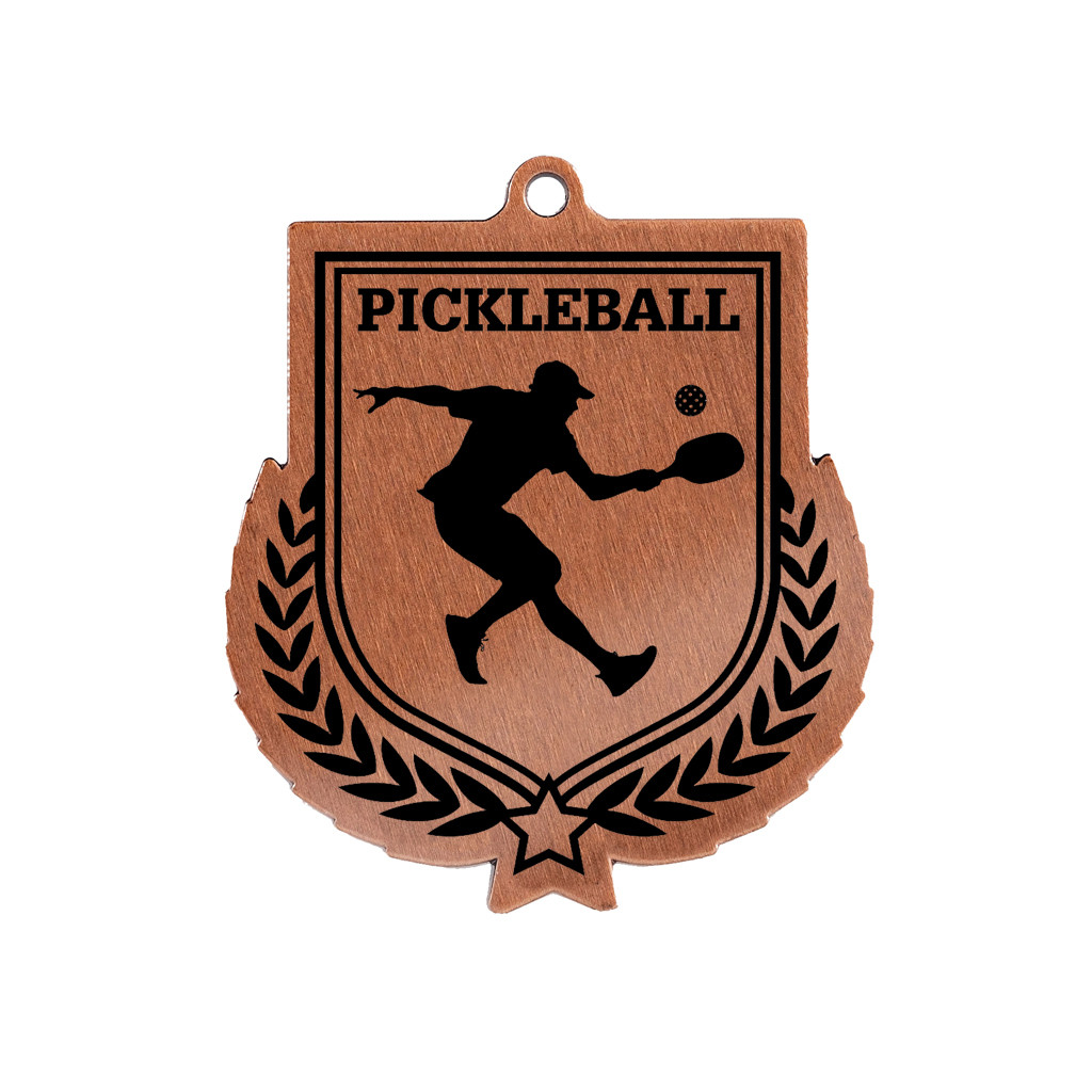 Colour Printed Pickleball Shield Shaped Medal