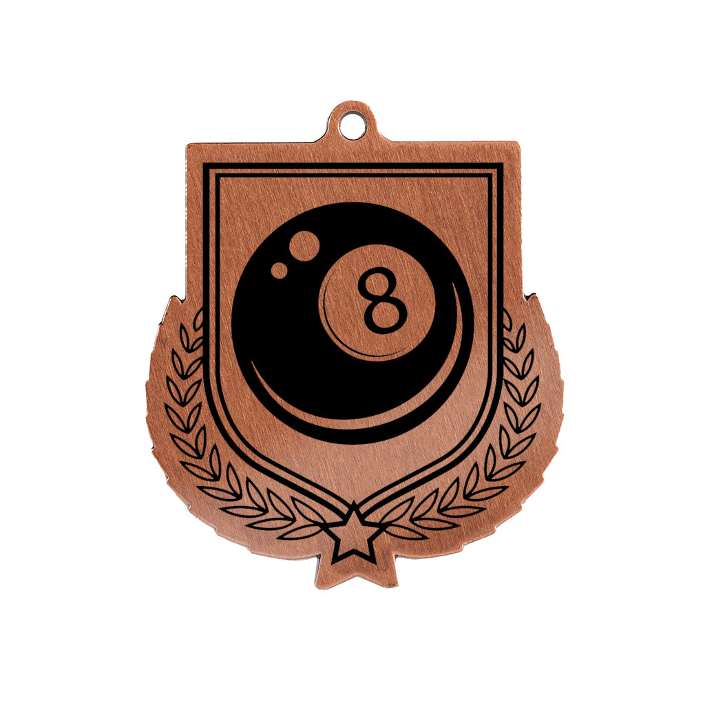 Colour Printed Pool Shield Shaped Medal