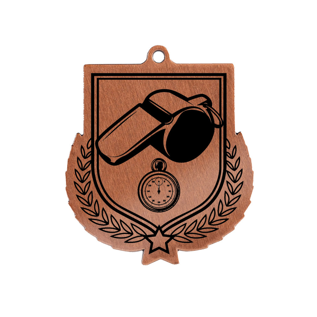 Colour Printed Referee Shield Shaped Medal