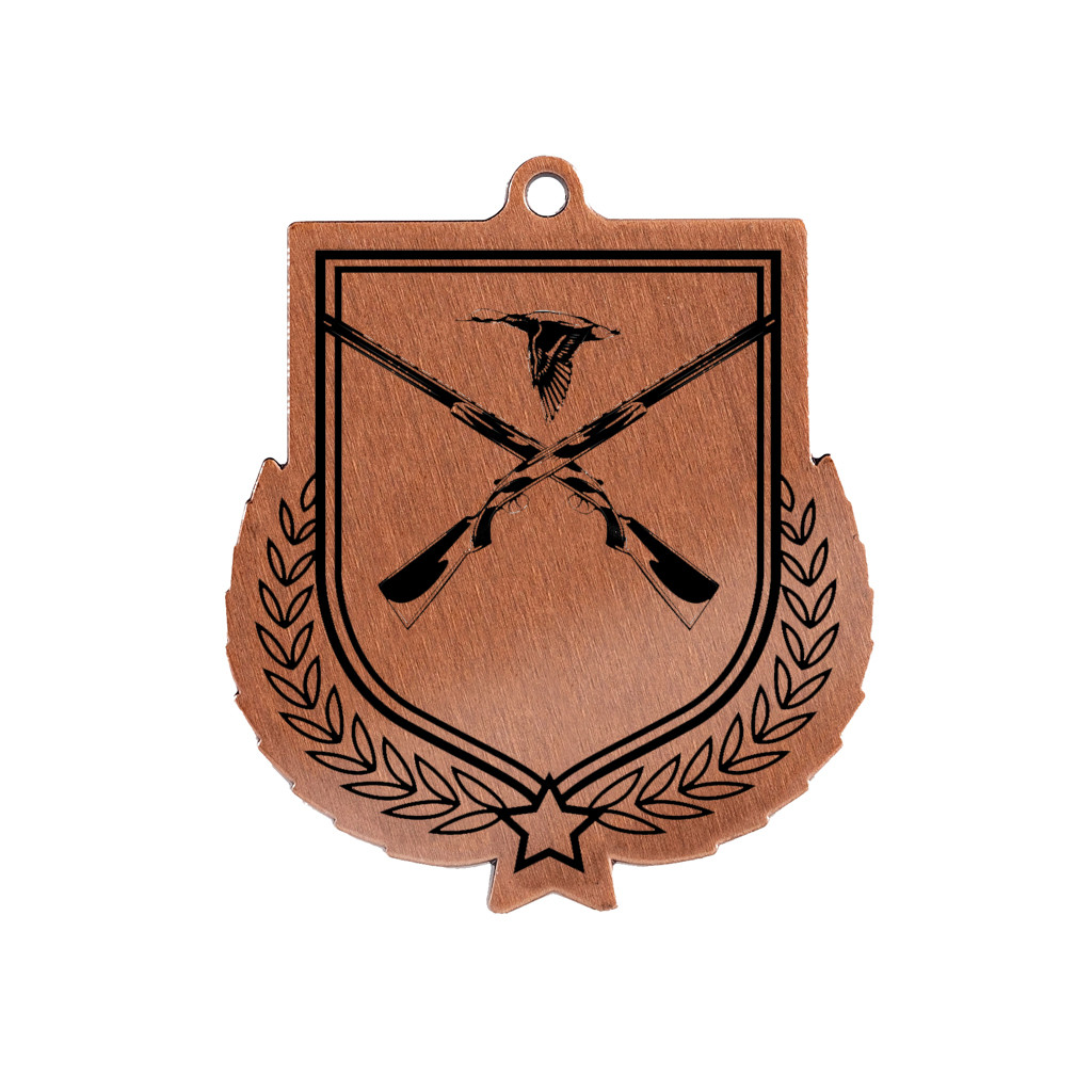 Colour Printed Shooting Shield Shaped Medal