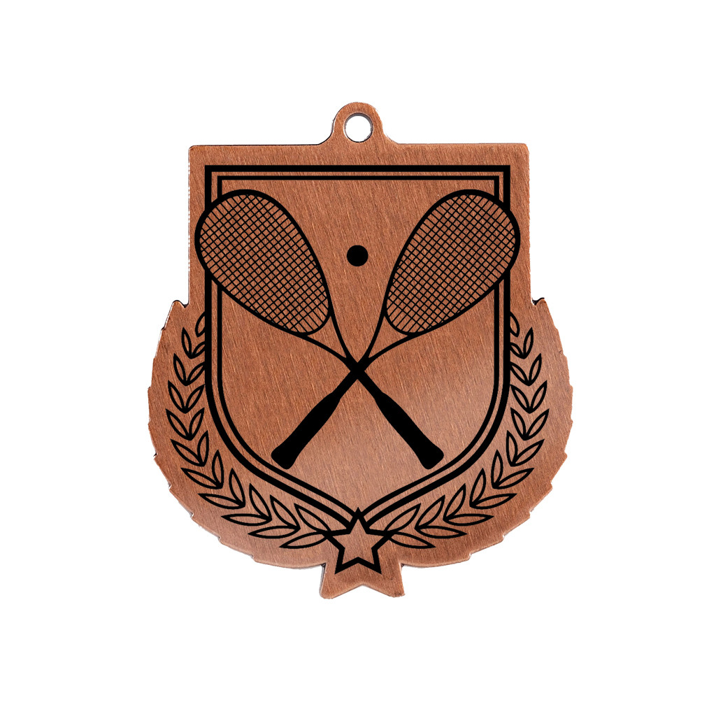 Colour Printed Squash Shield Shaped Medal