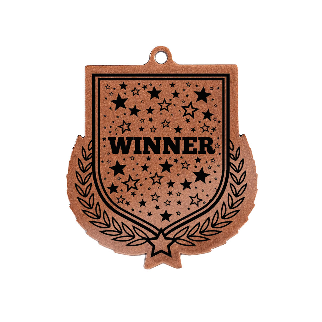 Colour Printed Winner Shield Shaped Medal