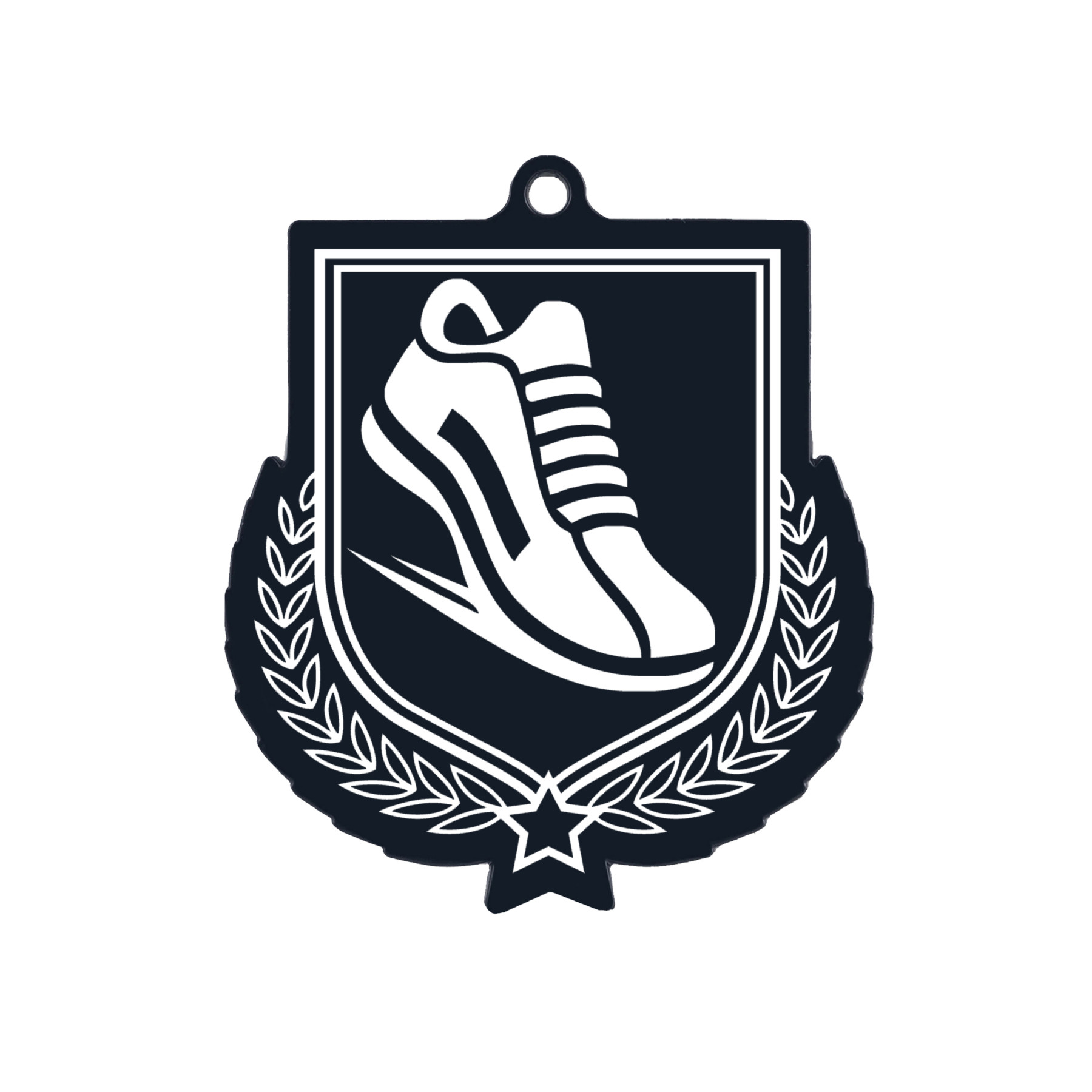 Colour Printed Athletics Shield Shaped Medal