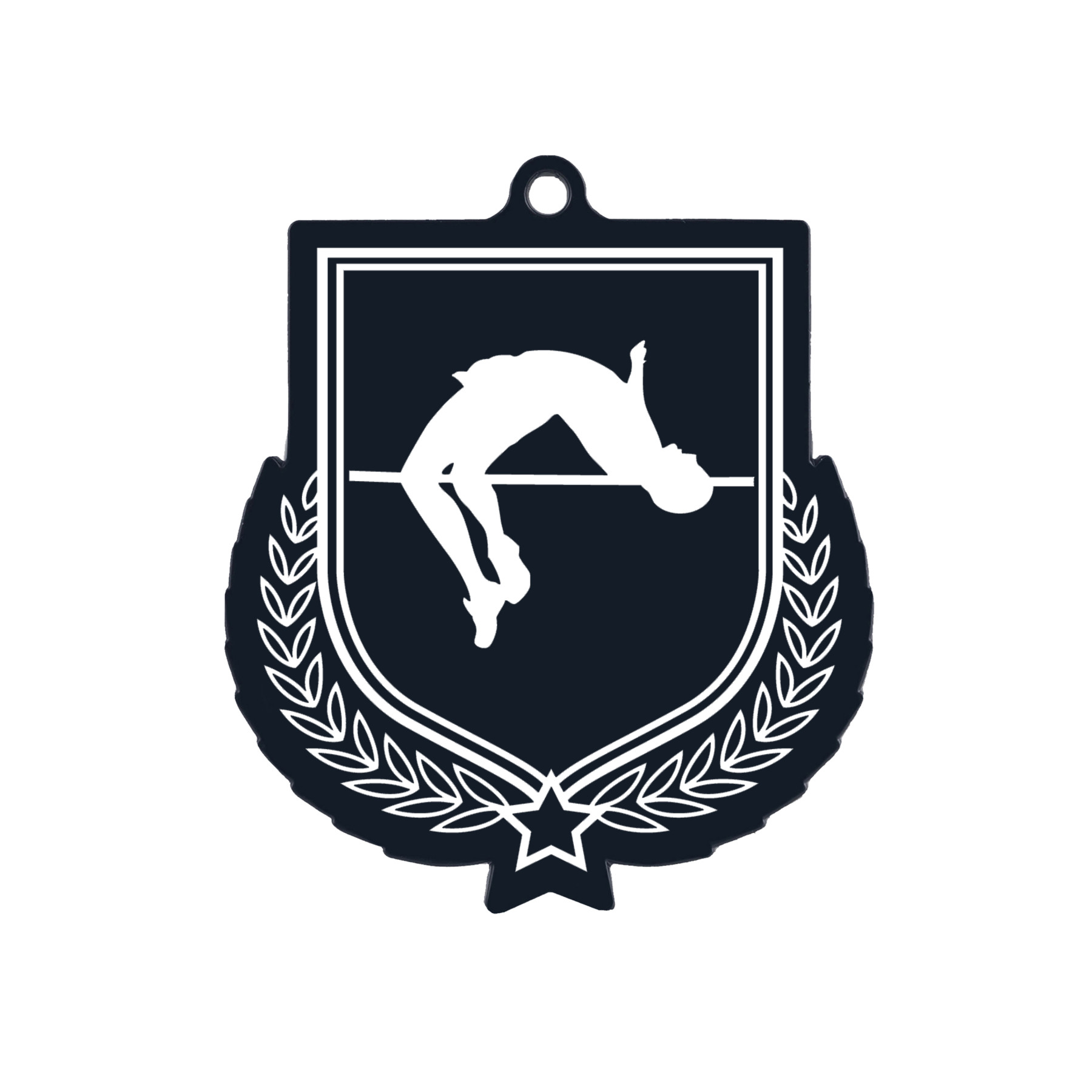 Colour Printed Pole Vault Shield Shaped Medal