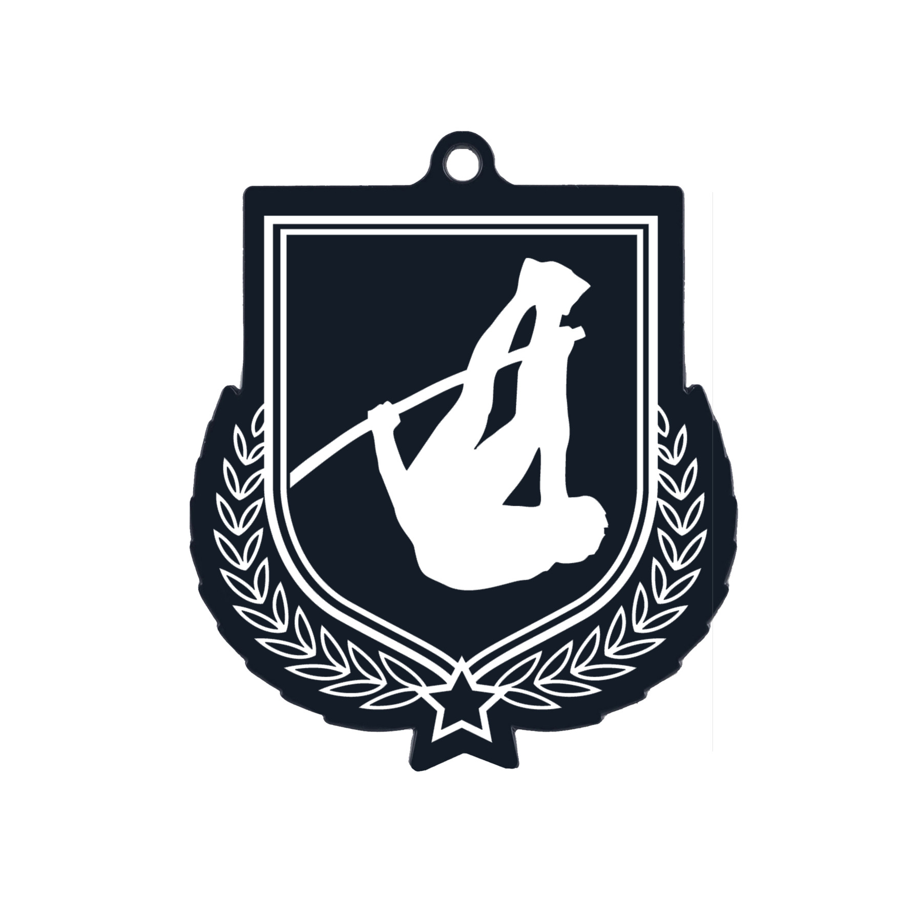 Colour Printed Pole Vault Shield Shaped Medal