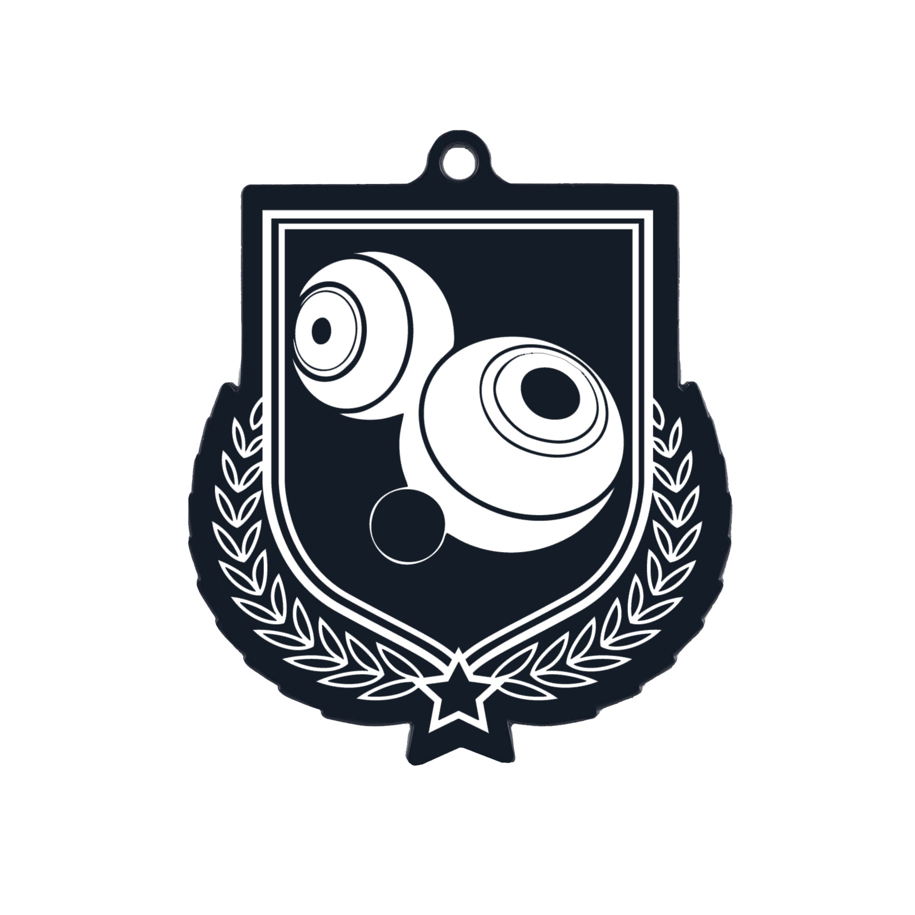 Colour Printed Bowls Shield Shaped Medal