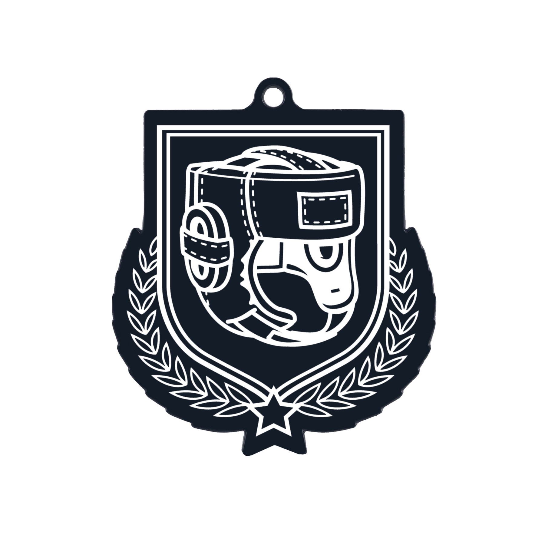 Colour Printed Boxing Shield Shaped Medal