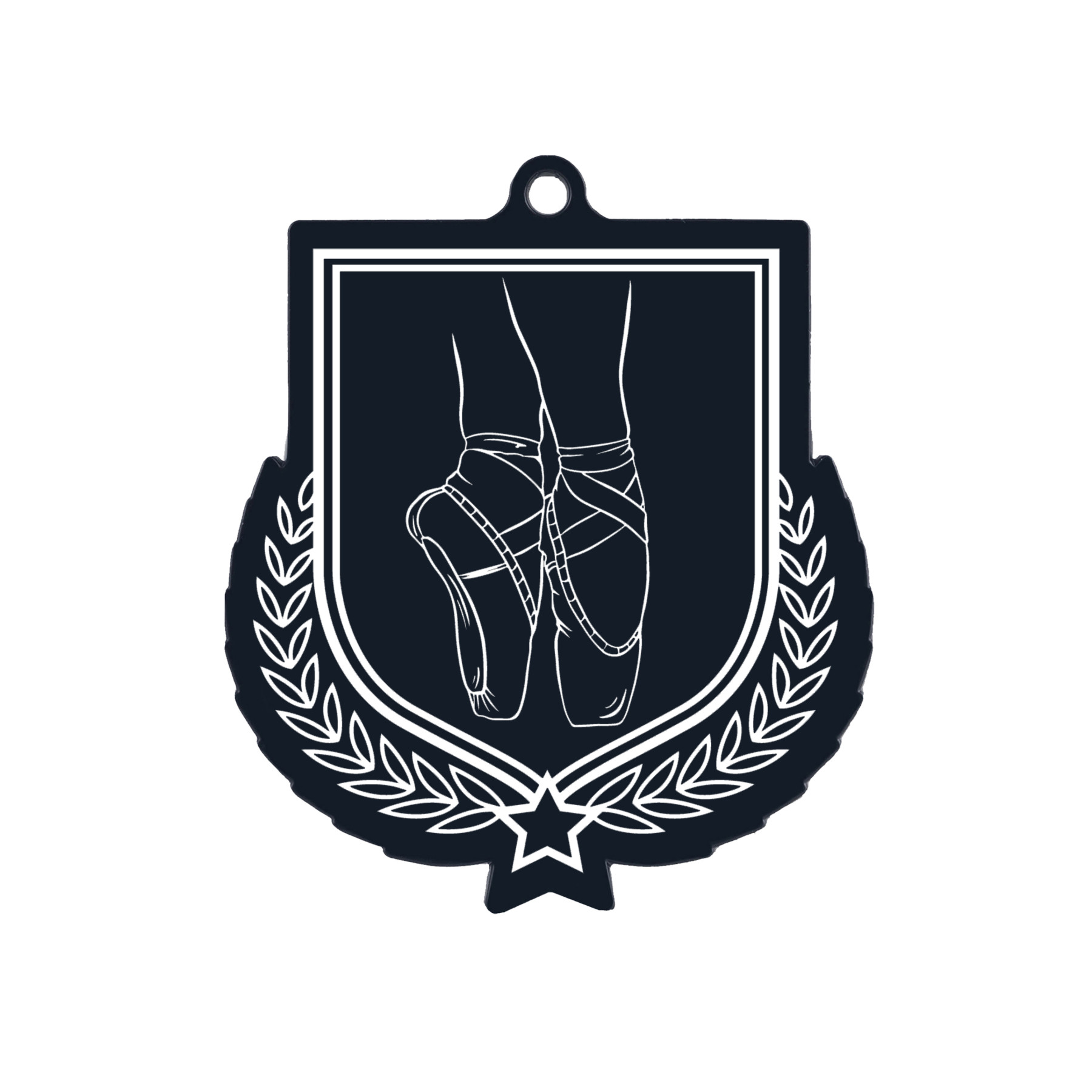 Colour Printed Ballet Shield Shaped Medal