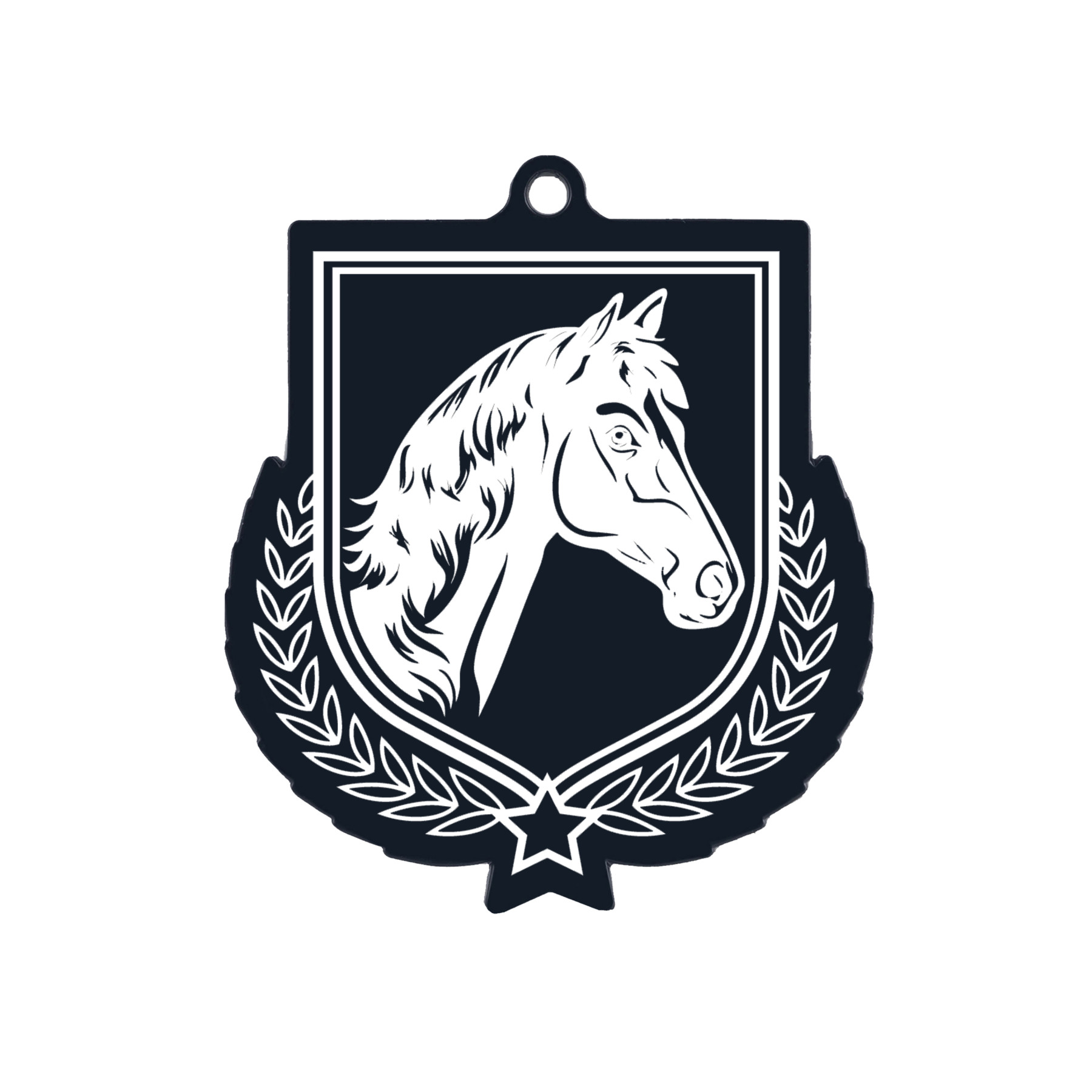 Colour Printed Equestrian Shield Shaped Medal