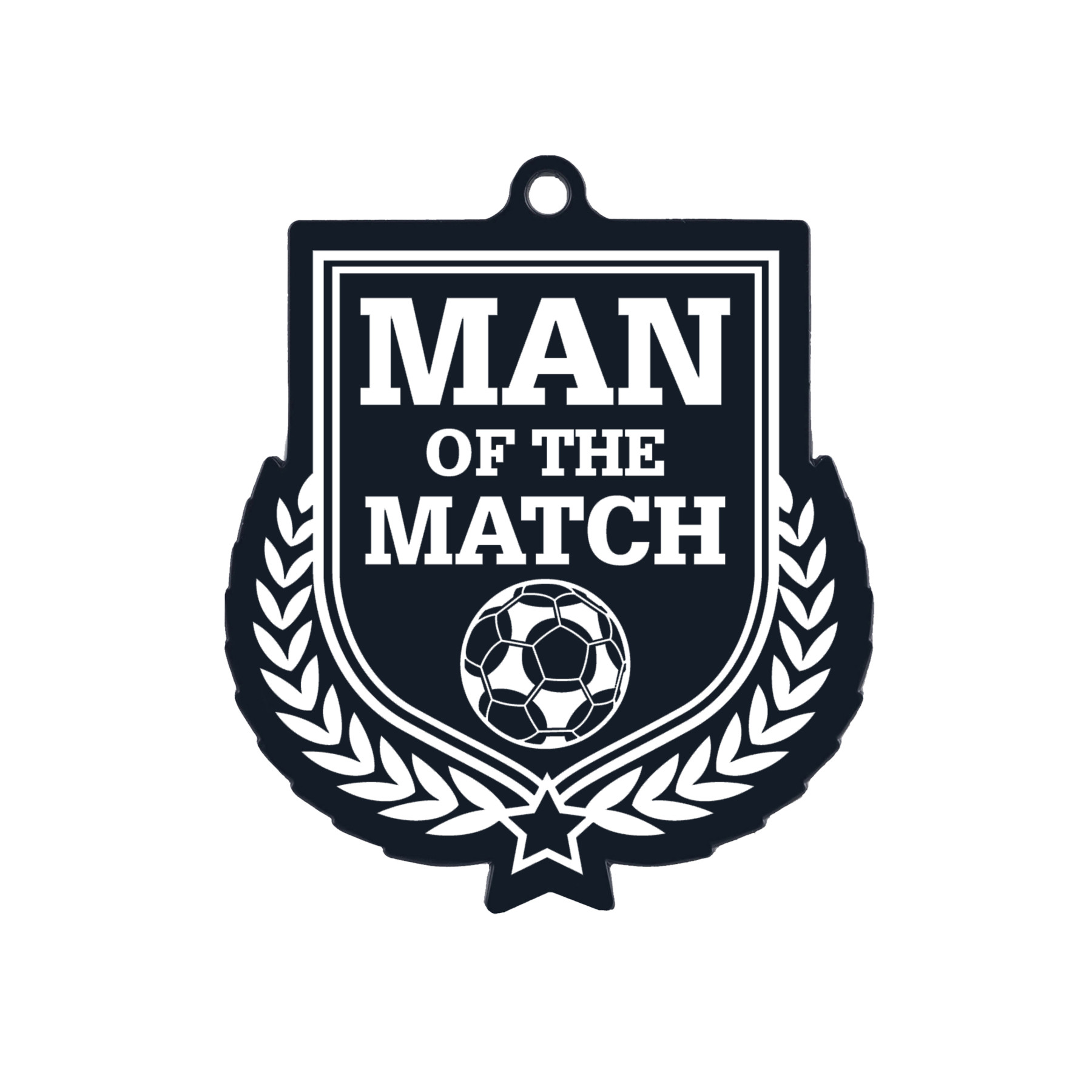 Colour Printed Football Man of the Match Shield Shaped Medal