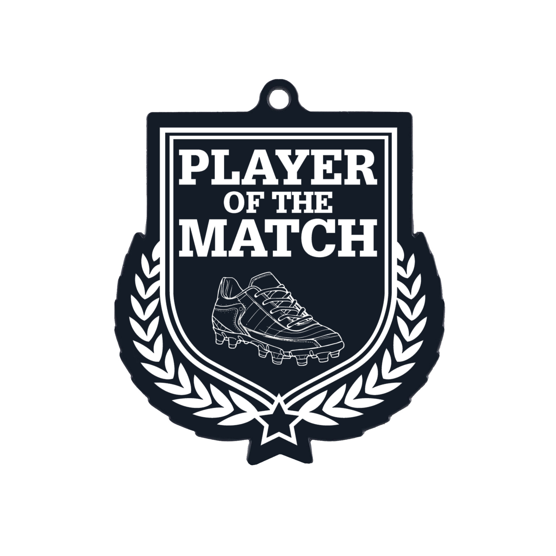Colour Printed Football Player of the Match Shield Shaped Medal