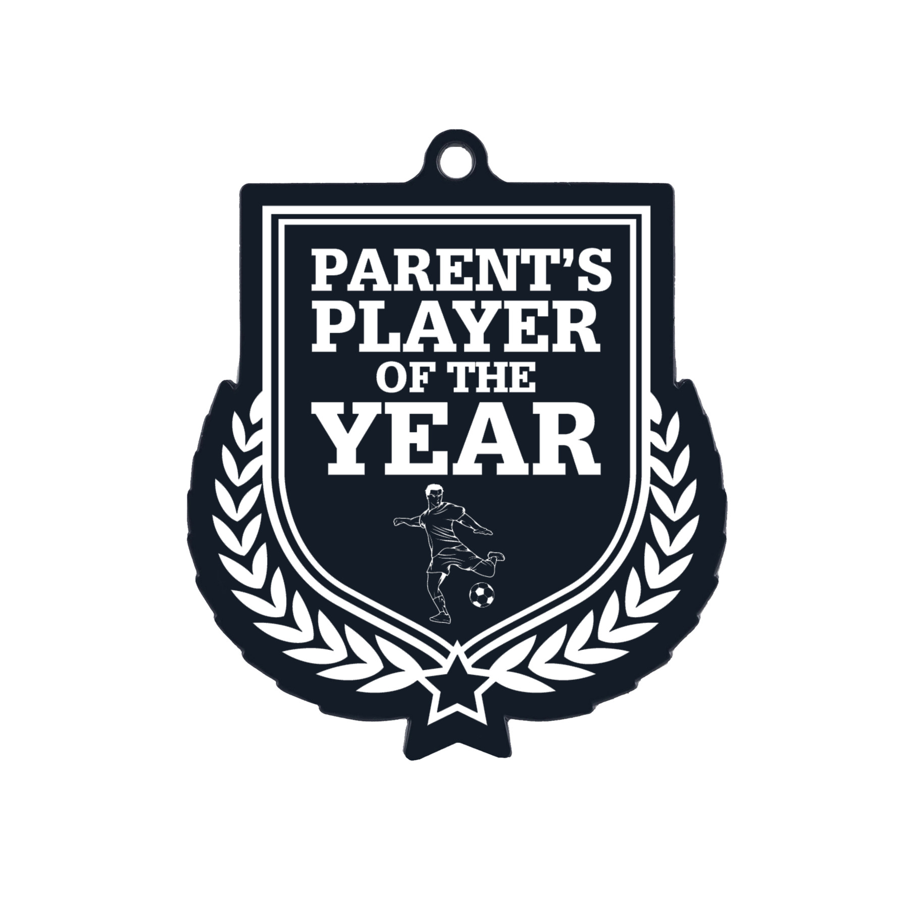 Colour Printed Football Parent's Player of the Year Shield Shaped Medal