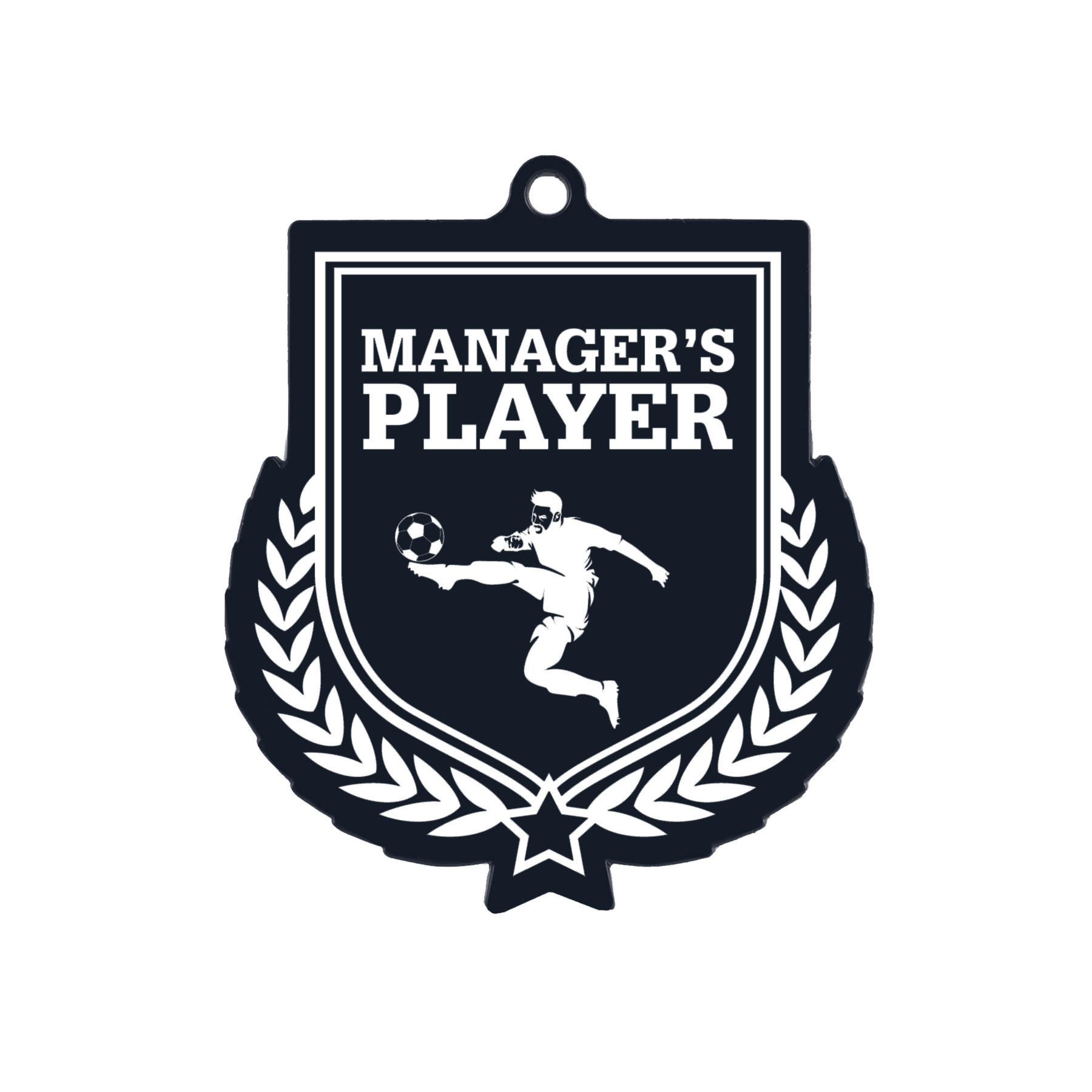 Colour Printed Football Manager's Player Shield Shaped Medal
