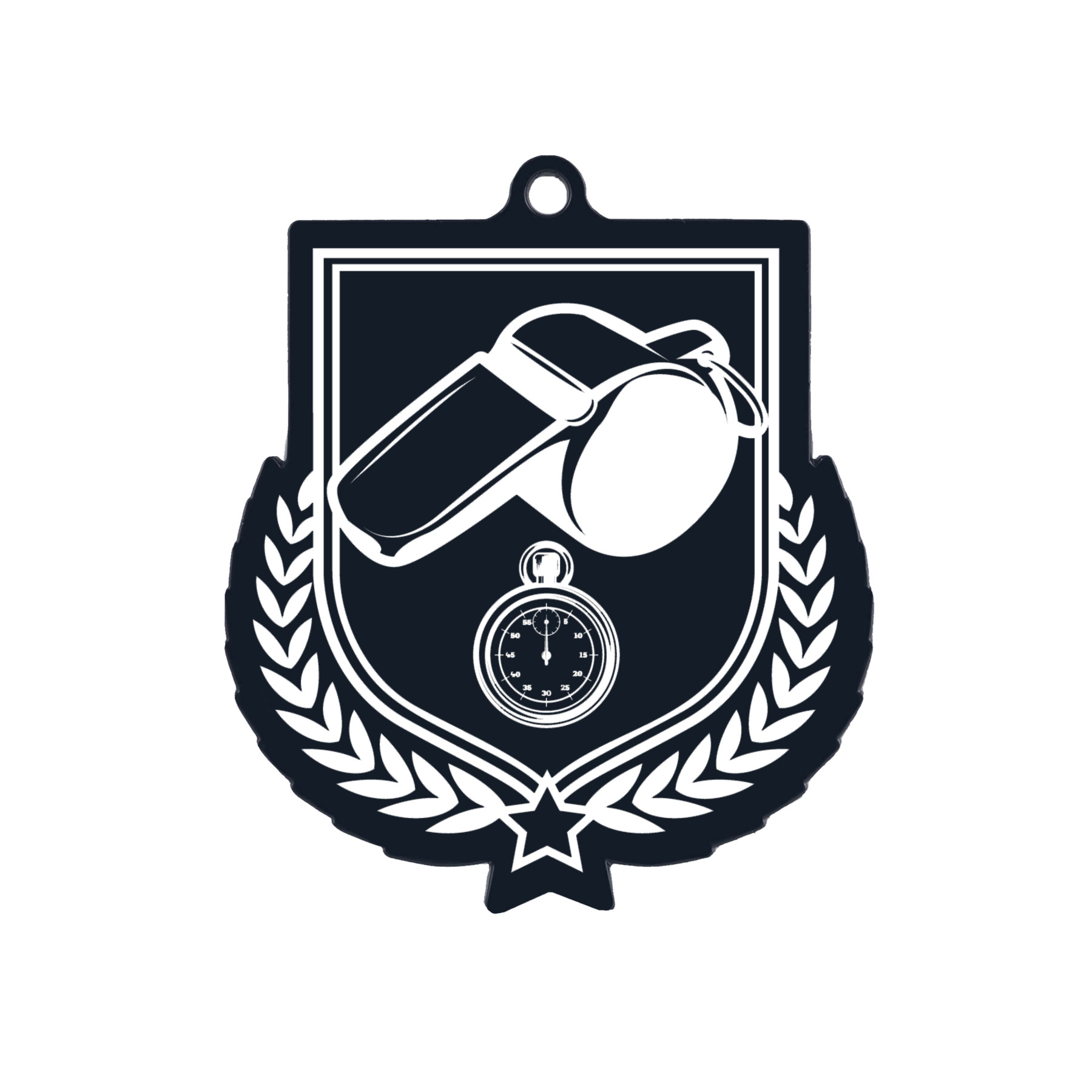 Colour Printed Football Referee Shield Shaped Medal
