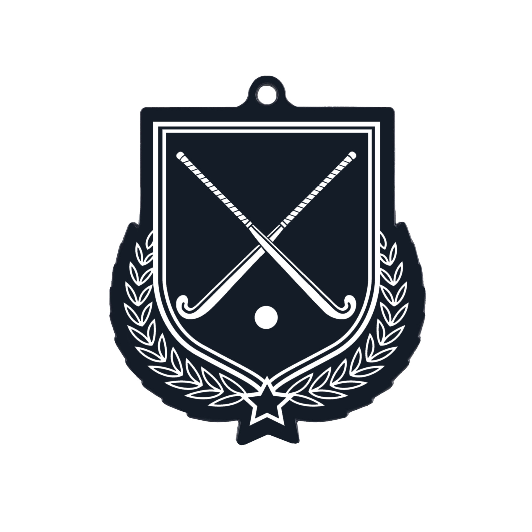 Colour Printed Hockey Shield Shaped Medal