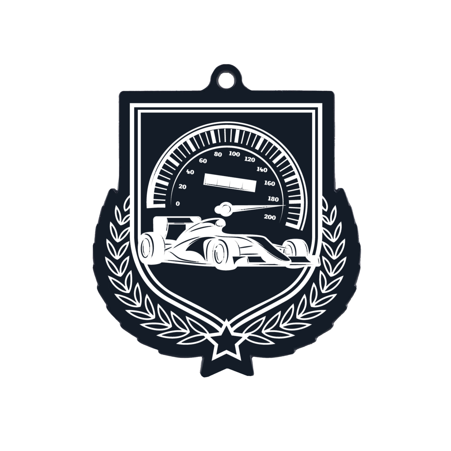Colour Printed Motorsport Shield Shaped Medal