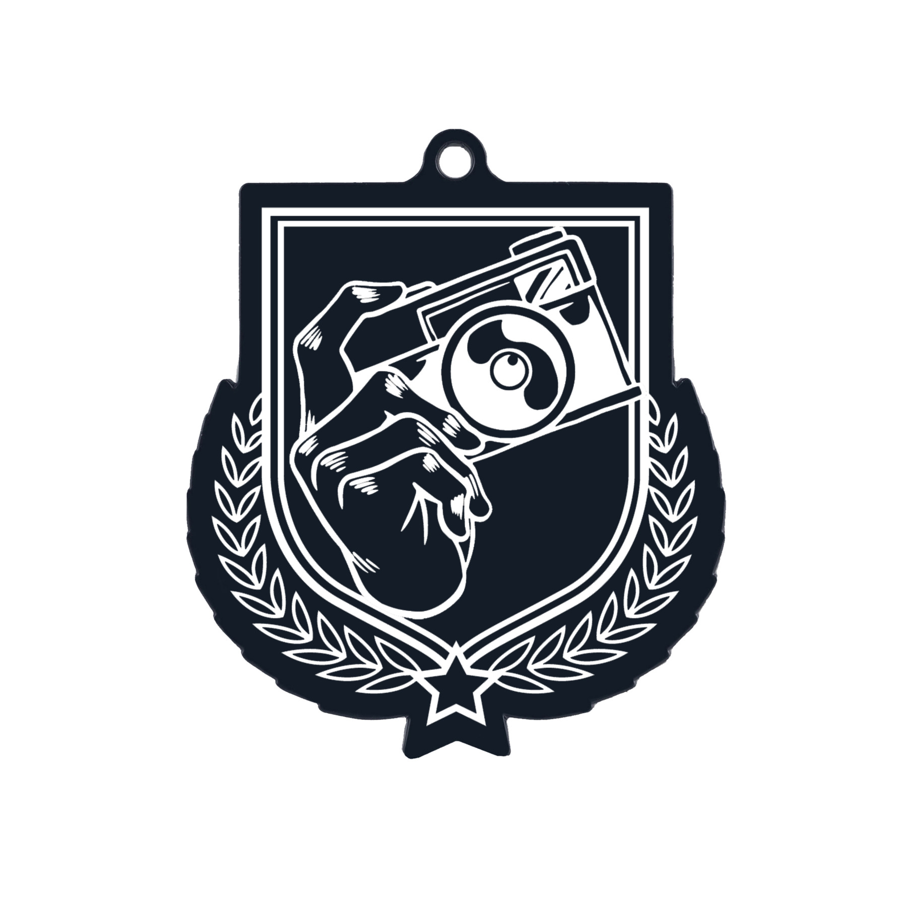 Colour Printed Photography Shield Shaped Medal