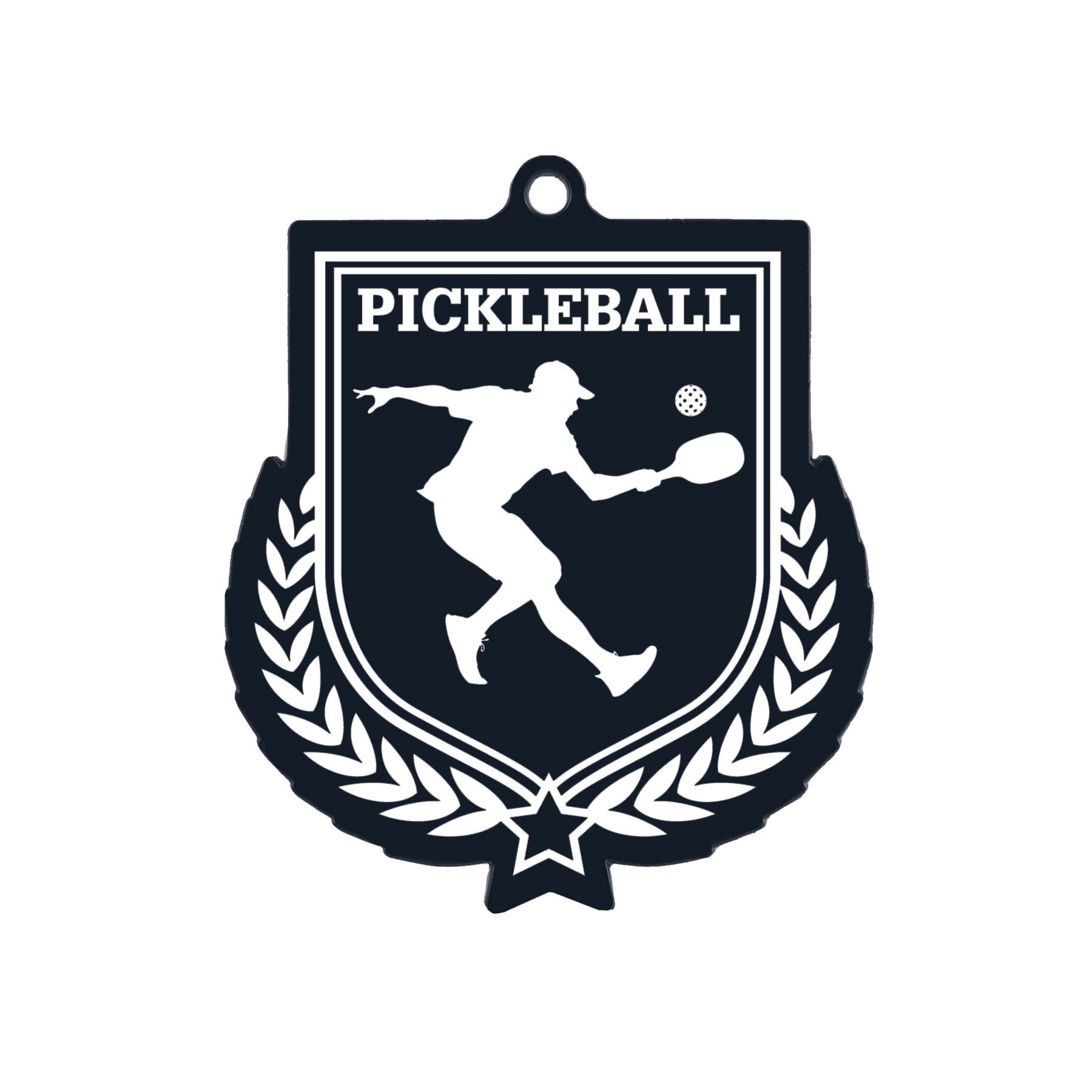 Colour Printed Pickleball Shield Shaped Medal