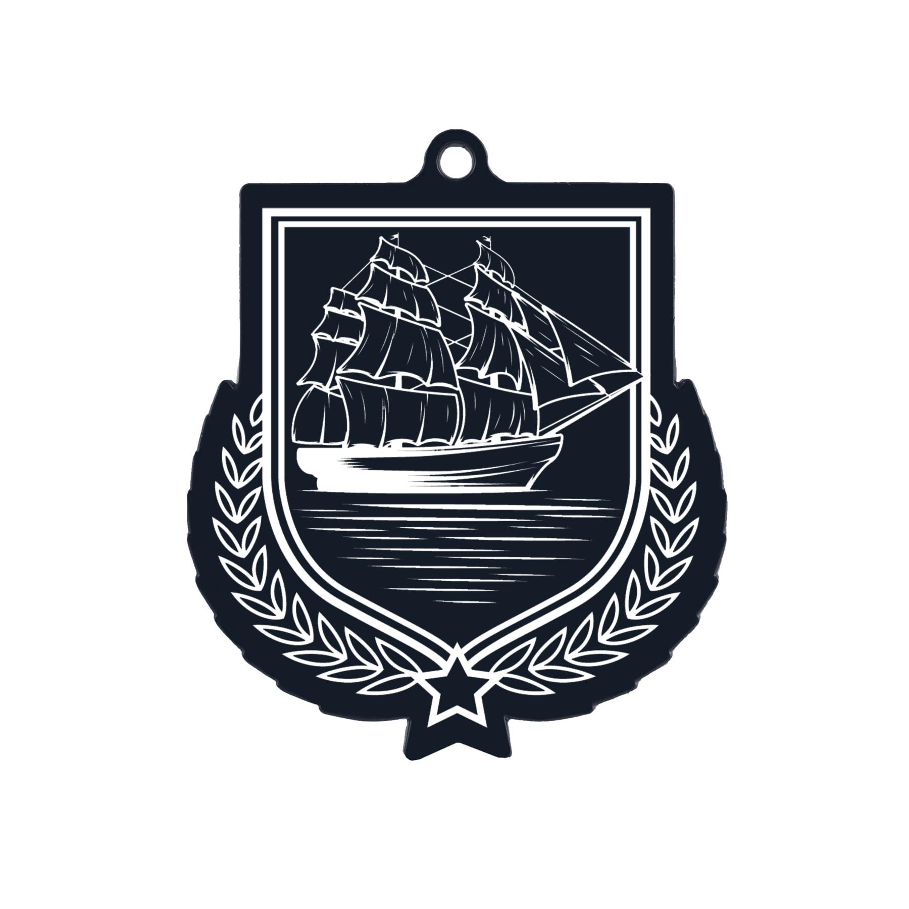 Colour Printed Sailing Shield Shaped Medal