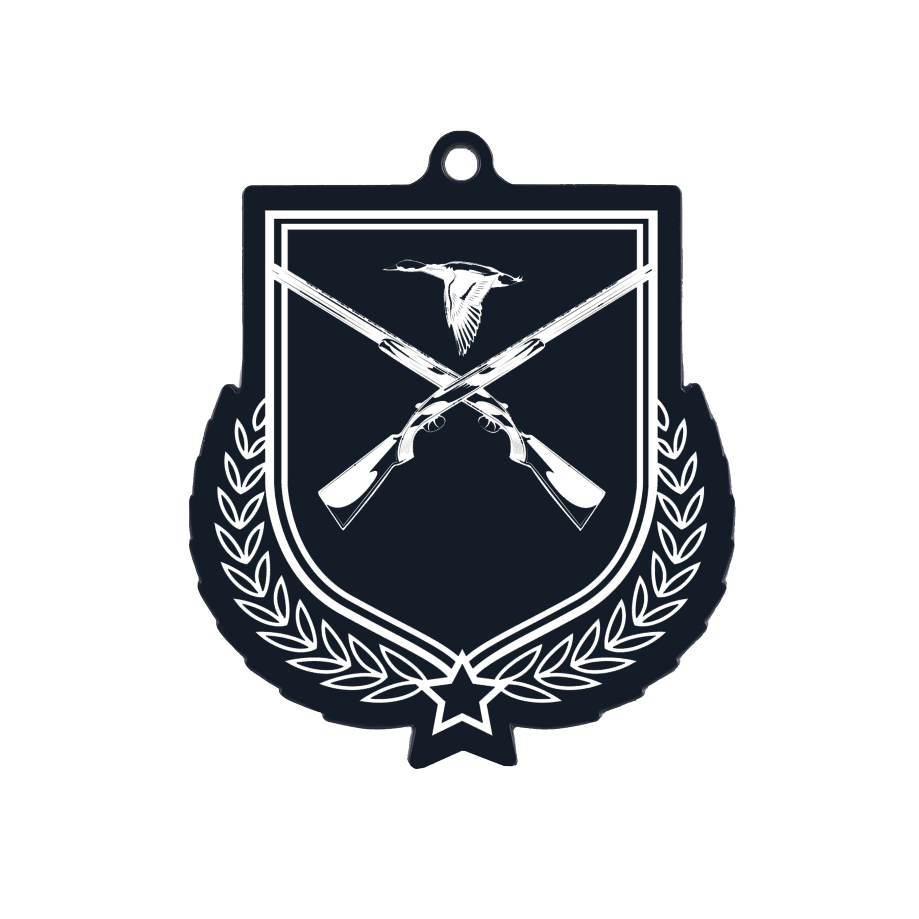 Colour Printed Shooting Shield Shaped Medal