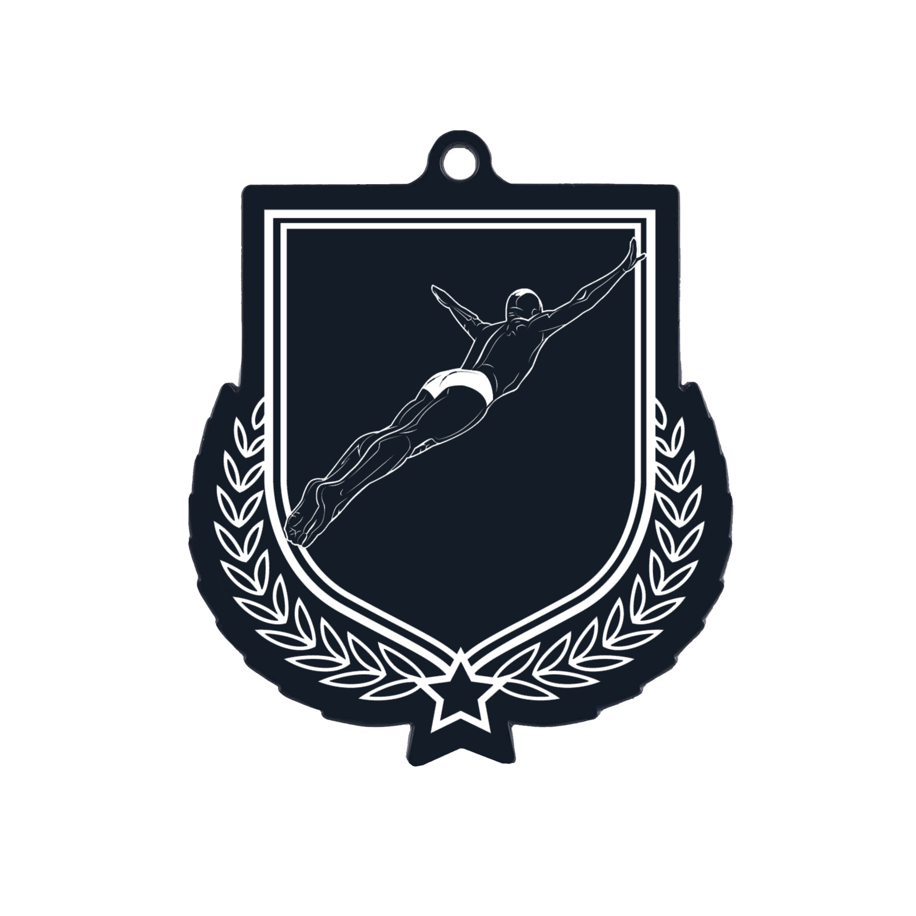 Colour Printed Diving Shield Shaped Medal