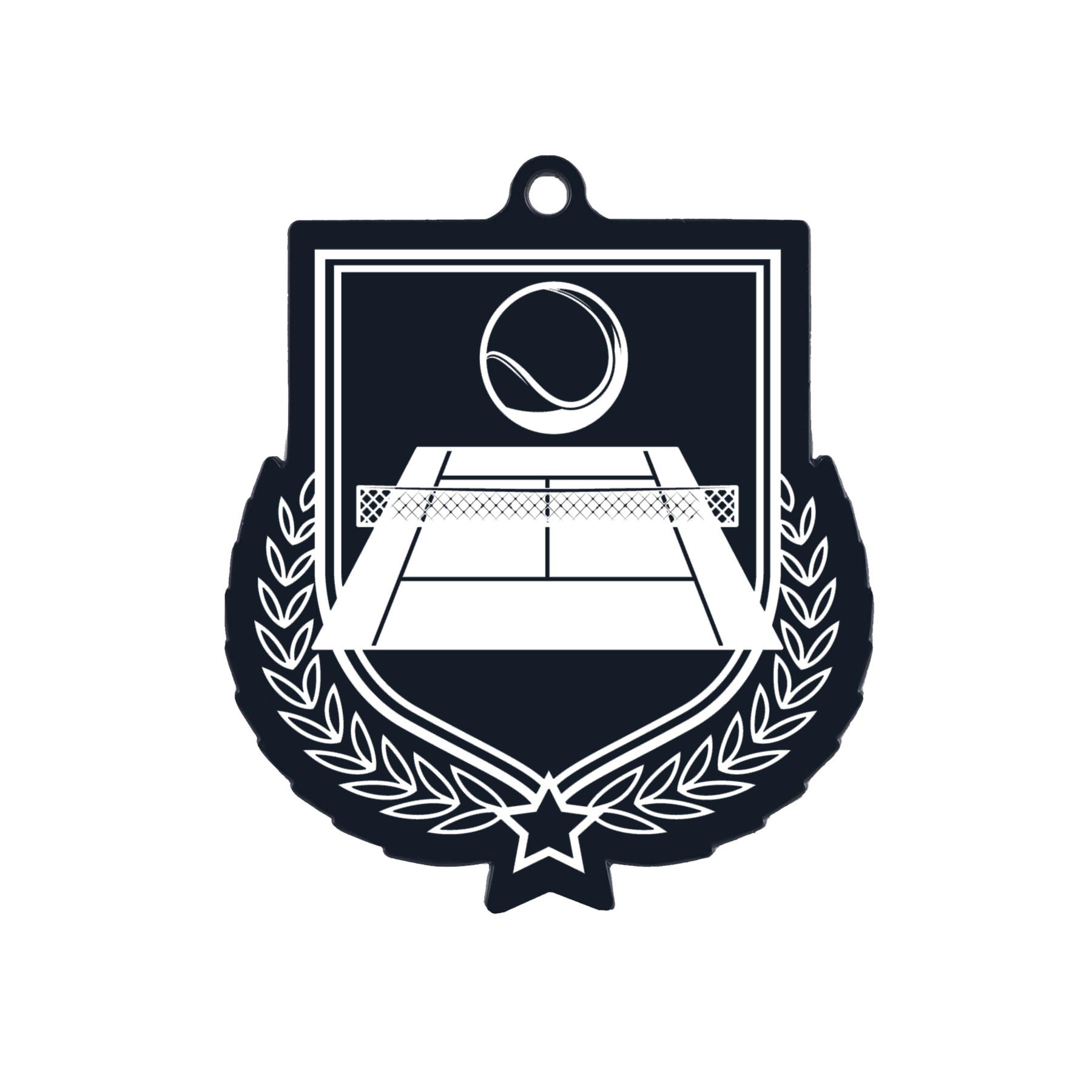 Colour Printed Tennis Shield Shaped Medal