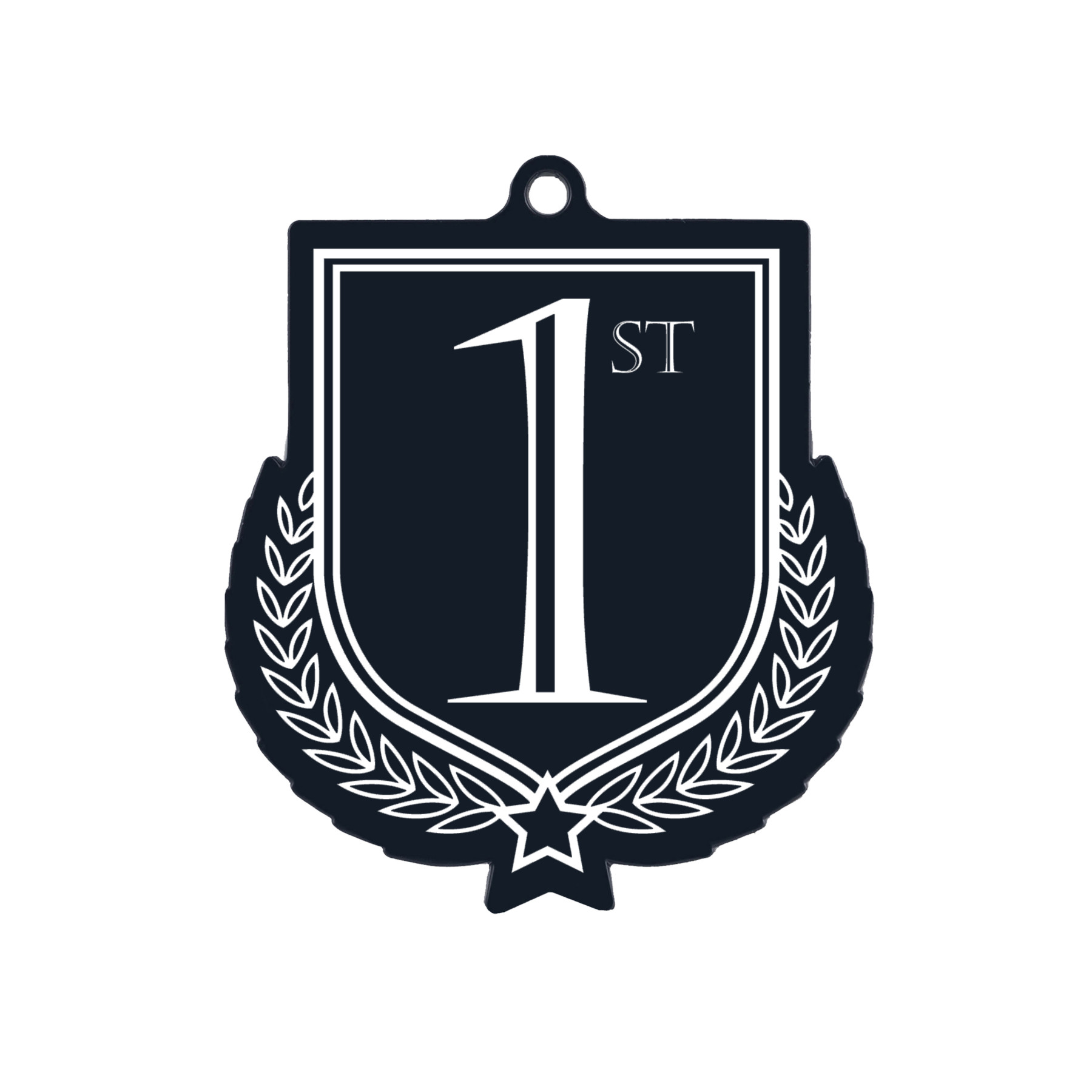 Colour Printed 1st Place Shield Shaped Medal