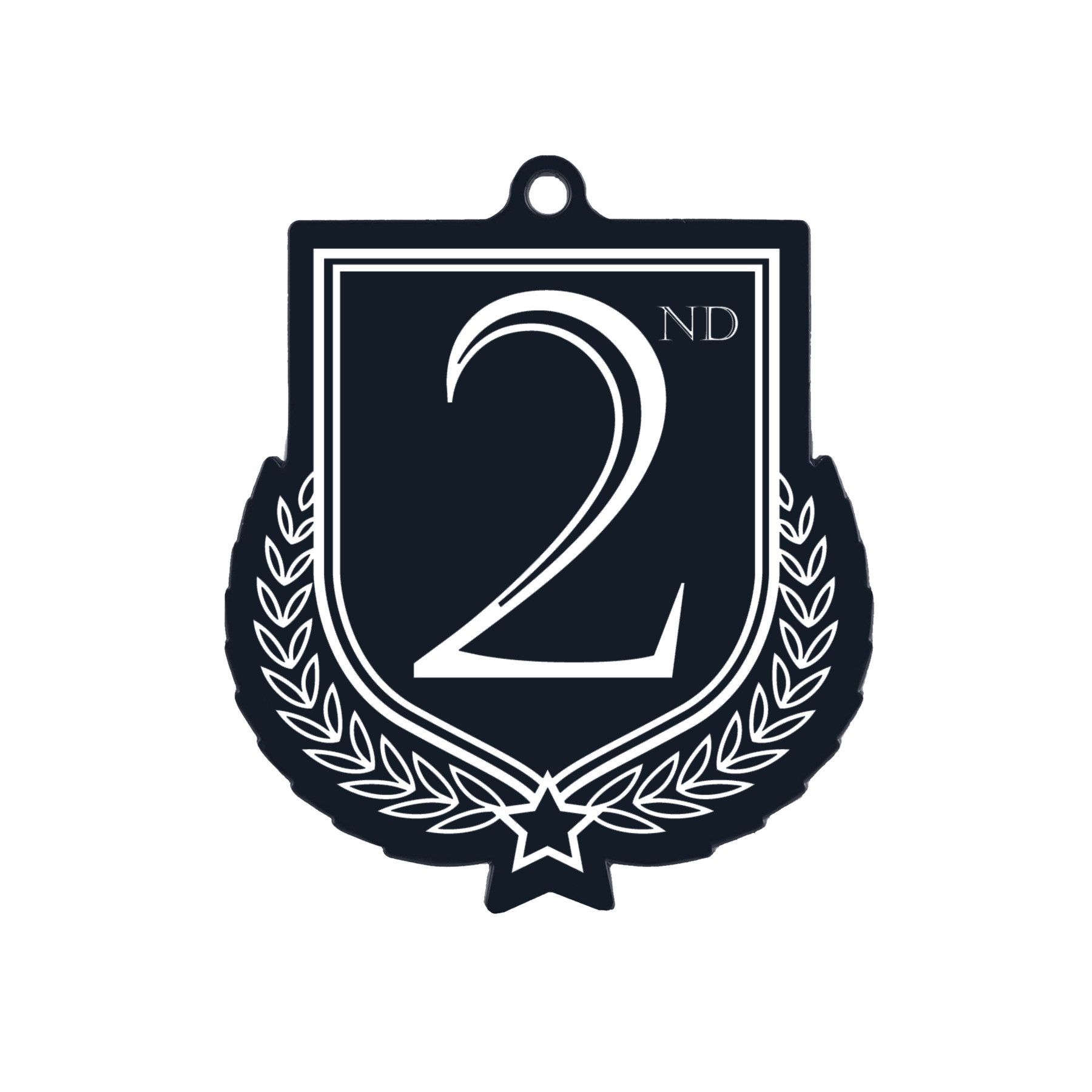 Colour Printed 2nd Place Shield Shaped Medal
