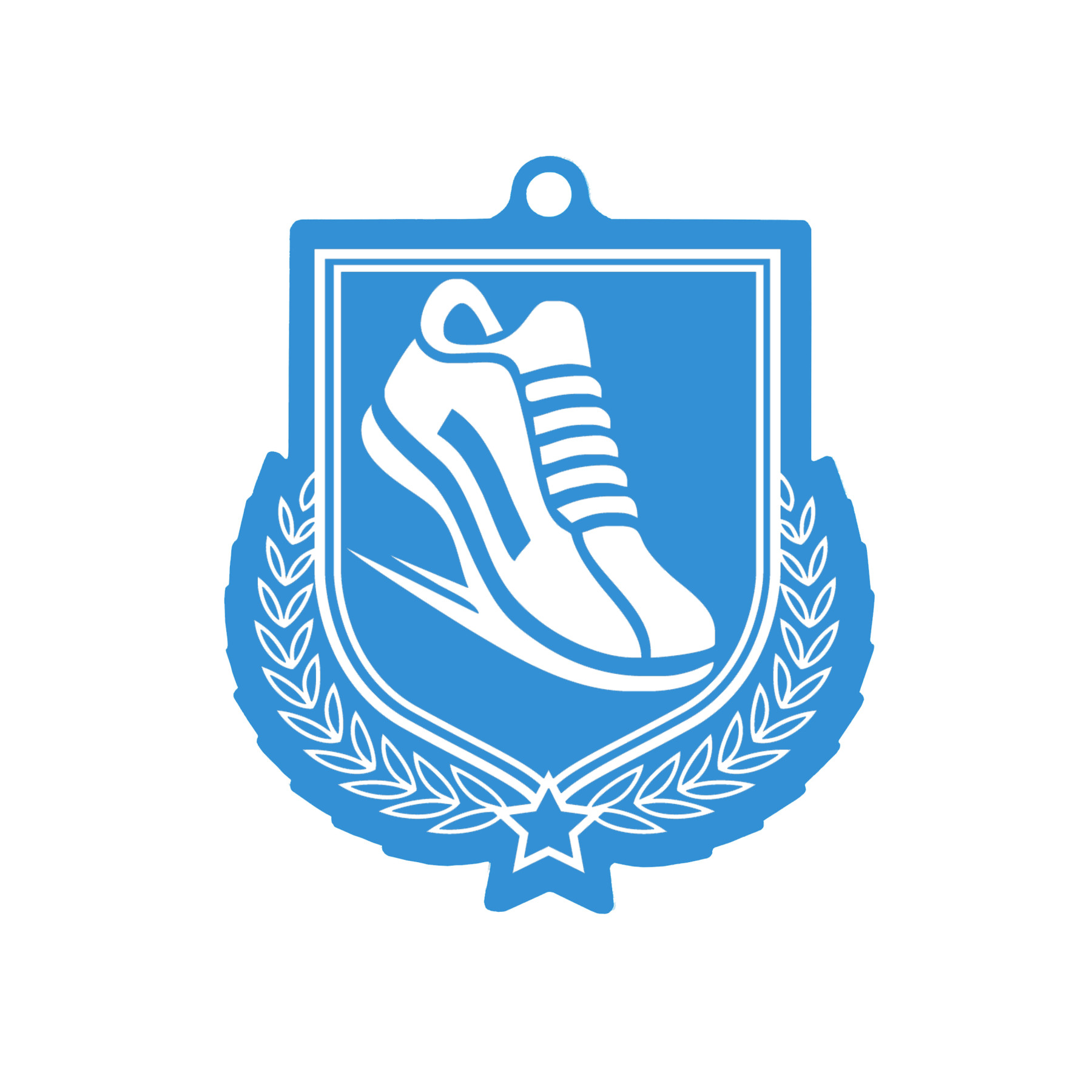 Colour Printed Athletics Shield Shaped Medal