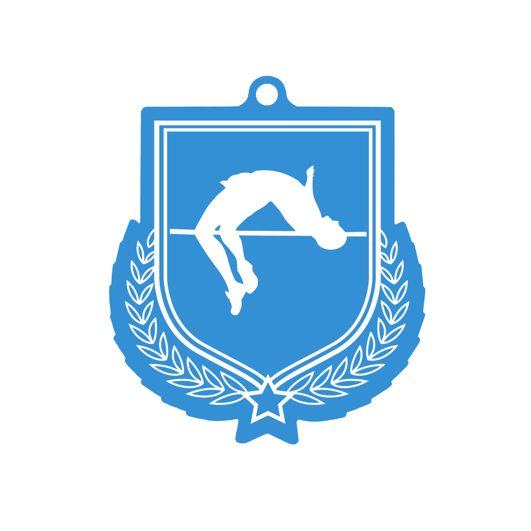 Colour Printed Pole Vault Shield Shaped Medal