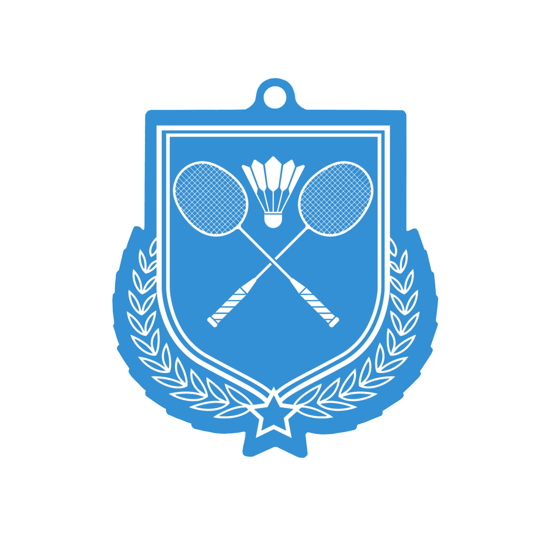 Colour Printed Badminton Shield Shaped Medal