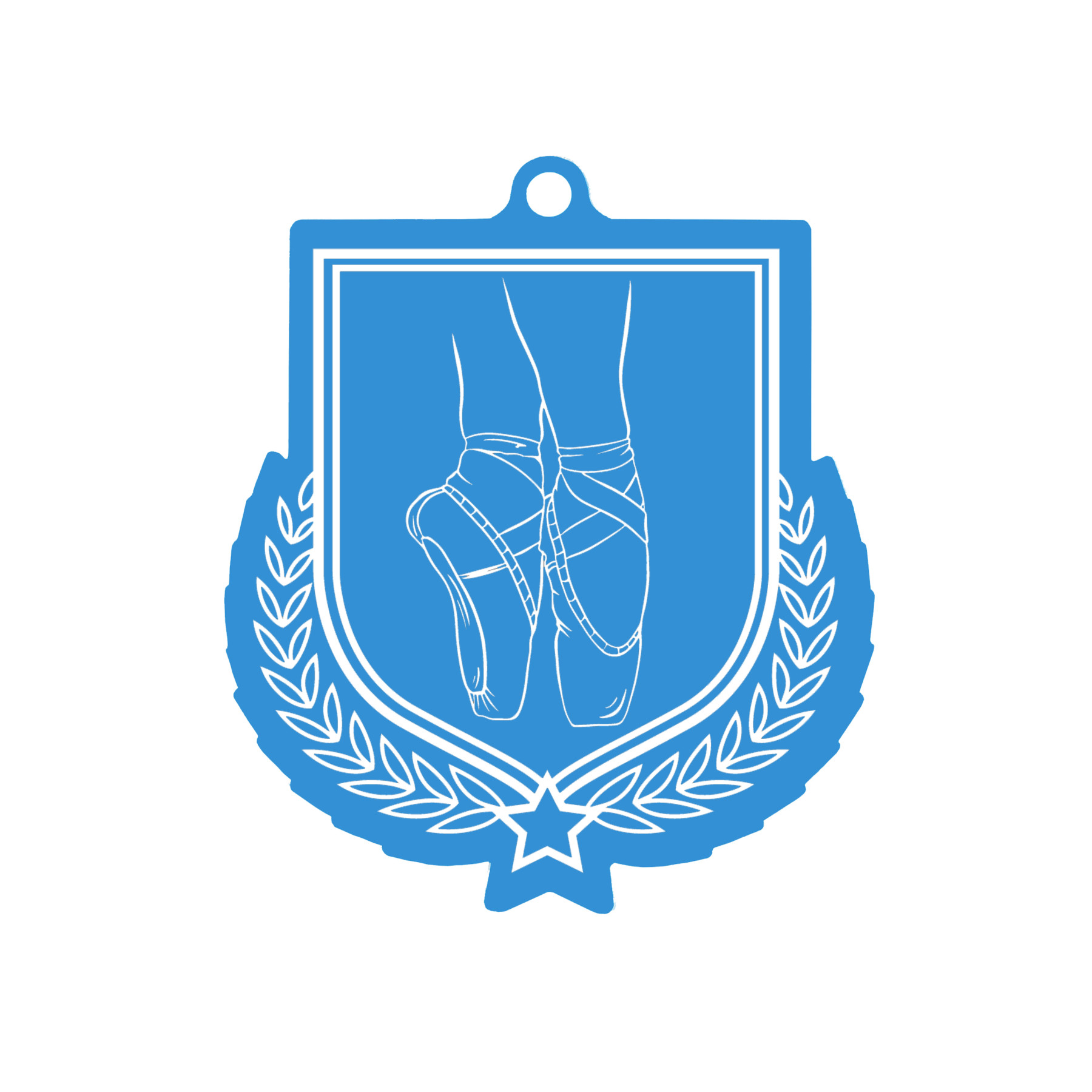Colour Printed Ballet Shield Shaped Medal