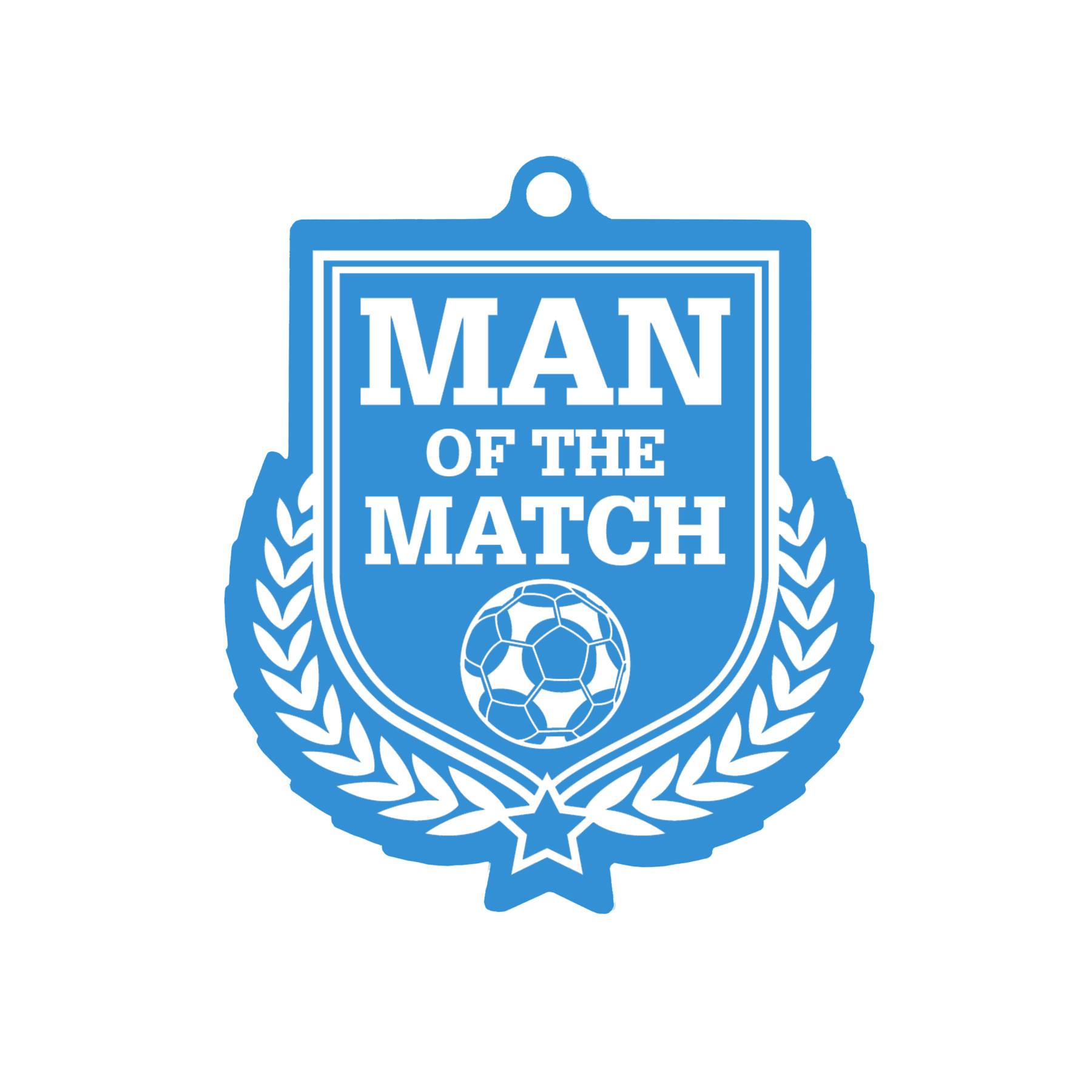 Colour Printed Football Man of the Match Shield Shaped Medal
